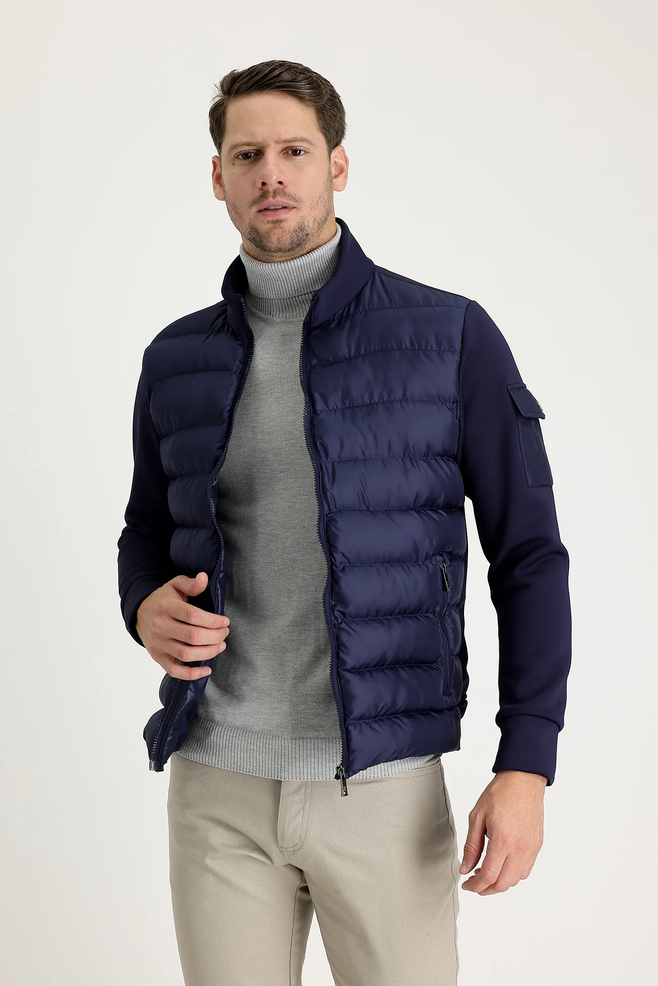 Açık Lacivert Kapitone Spor Mont - Image 2