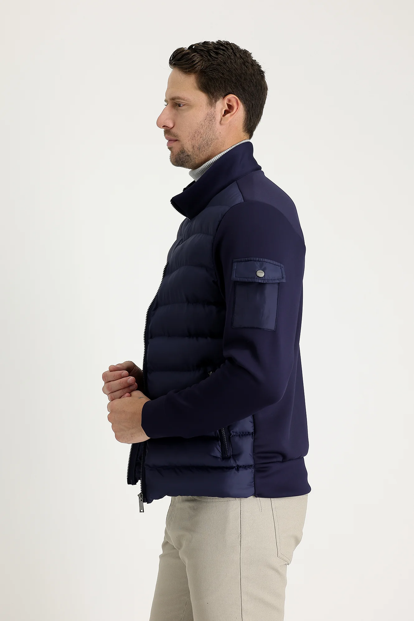 Açık Lacivert Kapitone Spor Mont - Image 3