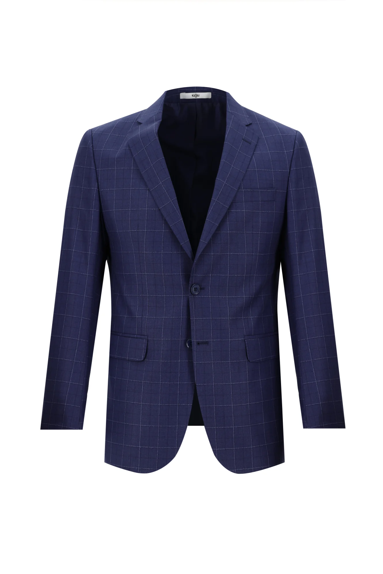 Açık Lacivert 6 Drop Regular Fit Standart Kesim Kareli Takım Elbise - Image 2
