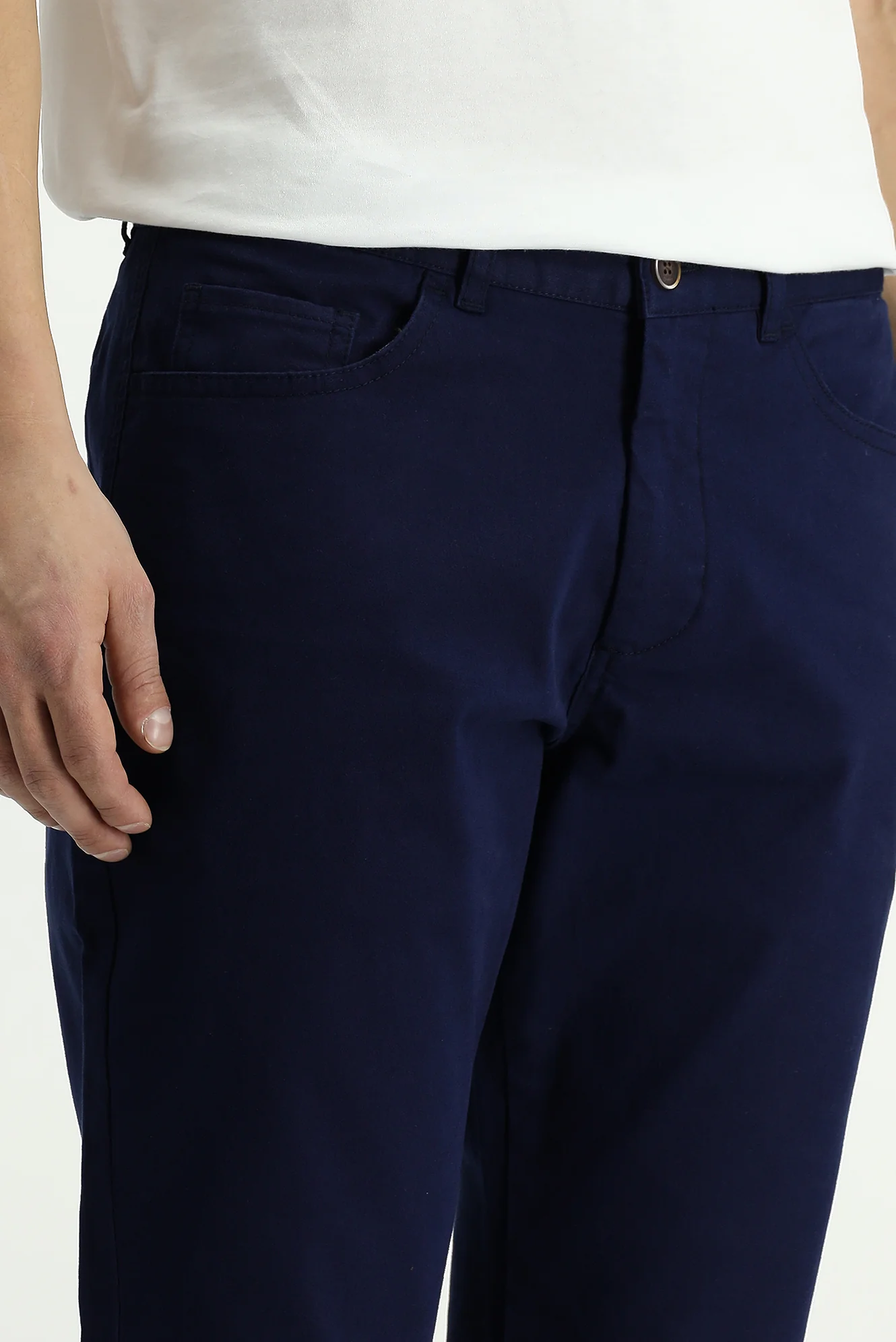 Açık Lacivert 6 Drop Regular Fit Standart Kesim Likralı Kanvas / Chino Pantolon - Image 5