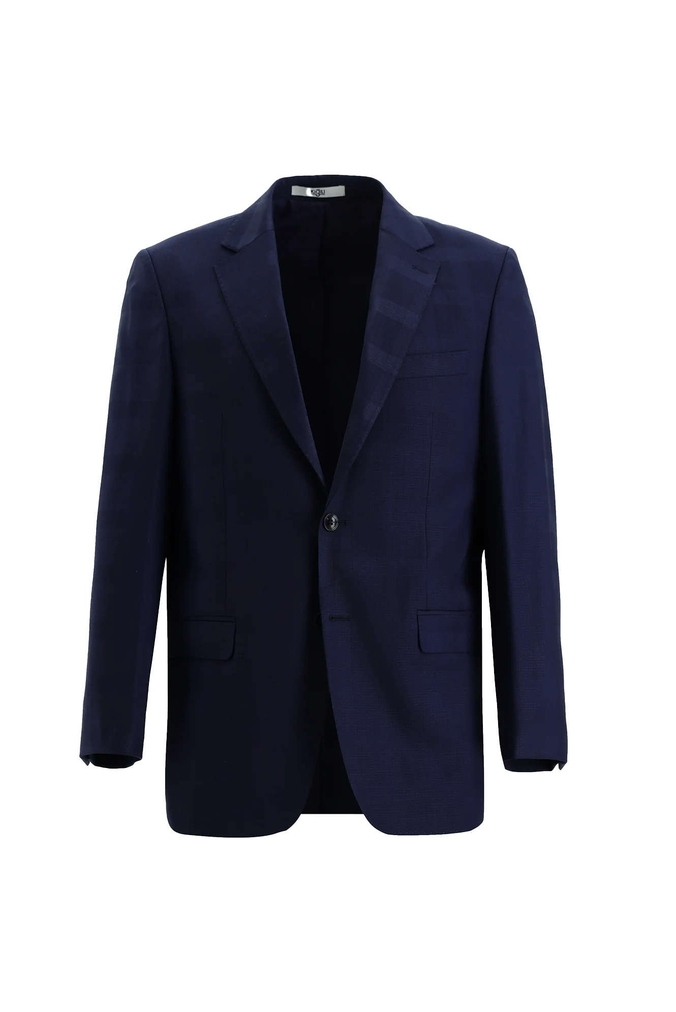Açık Lacivert 6 Drop Regular Fit Standart Kesim Yünlü Ekose Takım Elbise - Image 2
