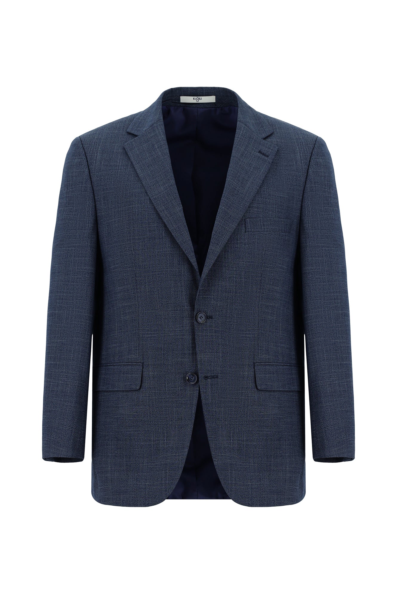 Açık Lacivert 4 Drop Relaxed Fit Rahat Kesim Desenli Takım Elbise - Image 2