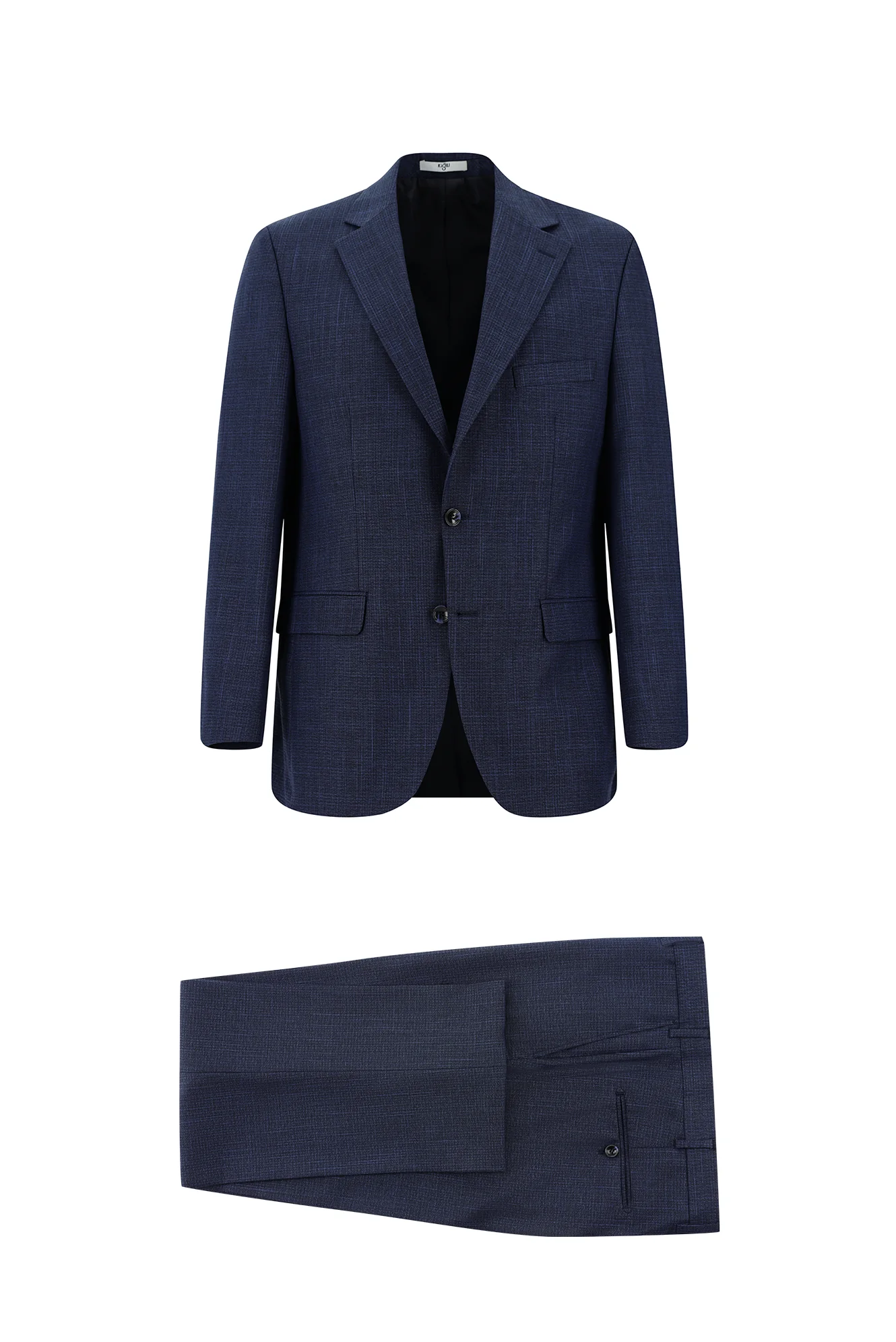 Açık Lacivert 4 Drop Relaxed Fit Rahat Kesim Desenli Takım Elbise