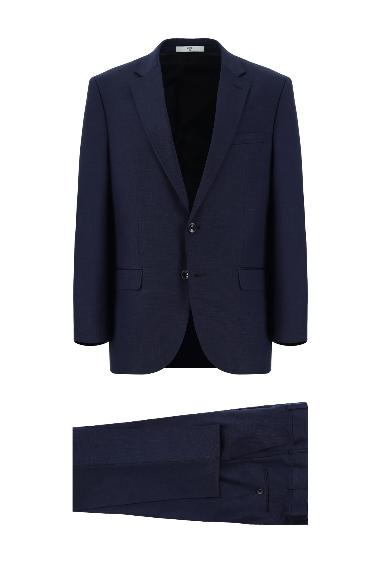 Açık Lacivert 4 Drop Relaxed Fit Rahat Kesim Desenli Takım Elbise