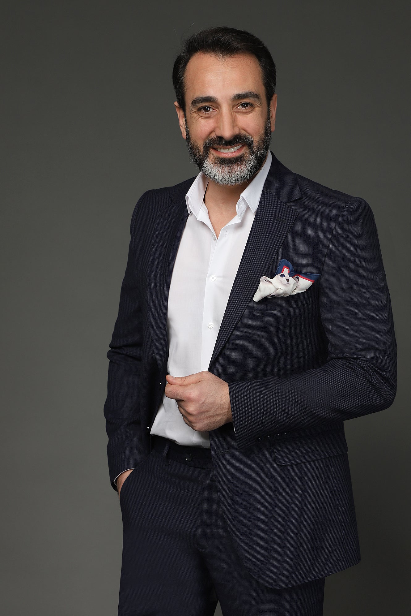 Açık Lacivert 4 Drop Relaxed Fit Rahat Kesim Kuşgözü Takım Elbise - Image 2