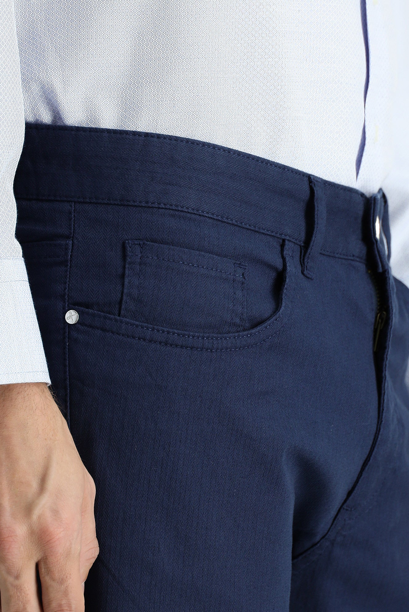 Açık Lacivert Relaxed Fit Rahat Kesim Likralı Kanvas / Chino Pantolon - Image 4
