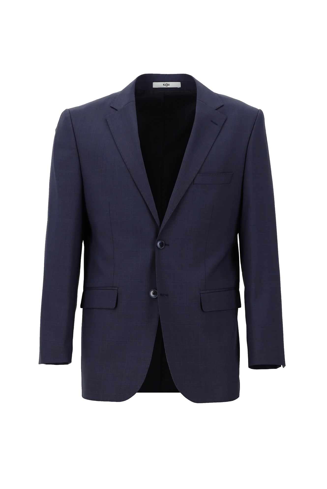 Açık Lacivert 4 Drop Relaxed Fit Rahat Kesim Yünlü Ekose Takım Elbise - Image 2