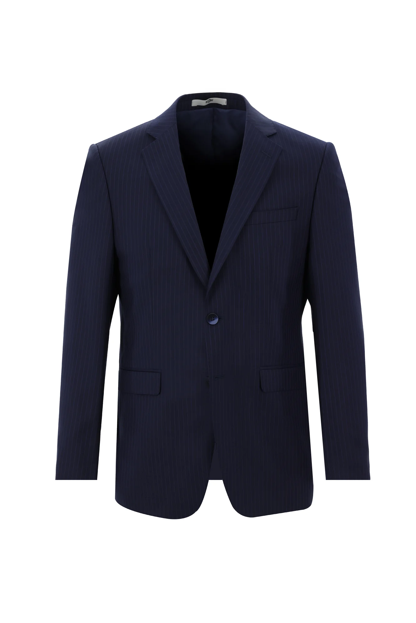 Açık Lacivert 7 Drop Slim Fit Dar Kesim Çizgili Takım Elbise - Image 2