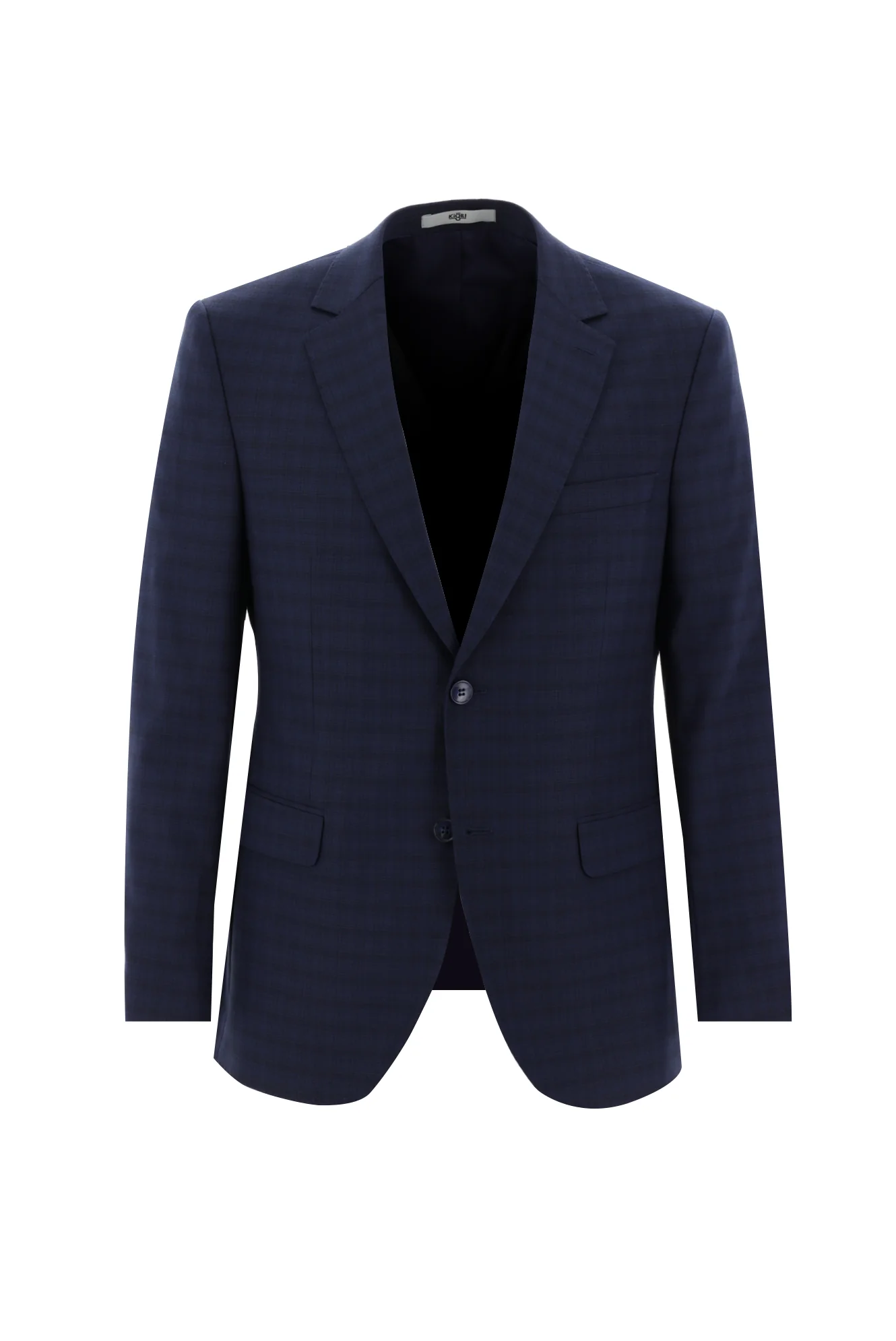 Açık Lacivert 7 Drop Slim Fit Dar Kesim Ekose Takım Elbise - Image 2
