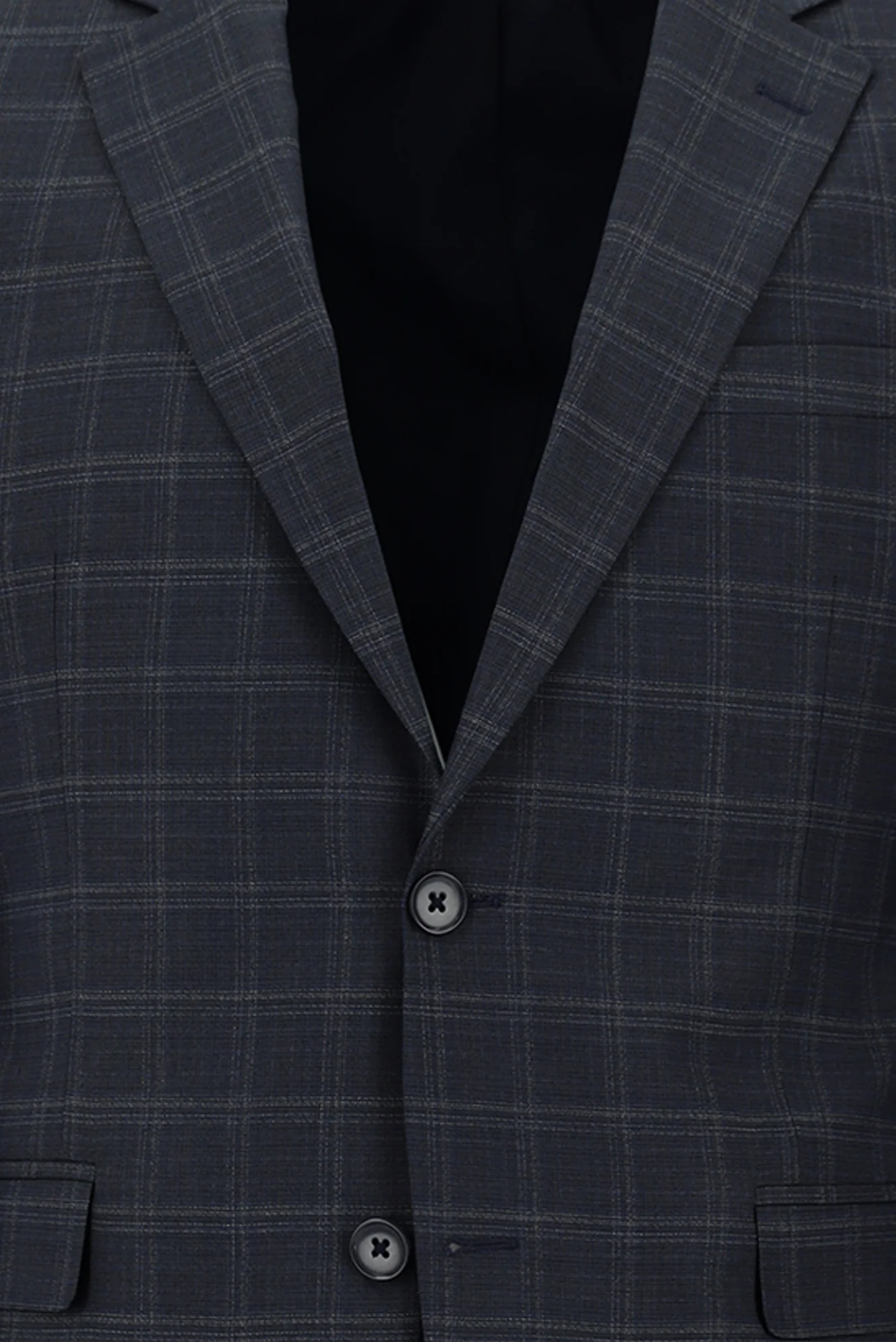 Açık Lacivert 7 Drop Slim Fit Dar Kesim Ekose Takım Elbise - Image 4