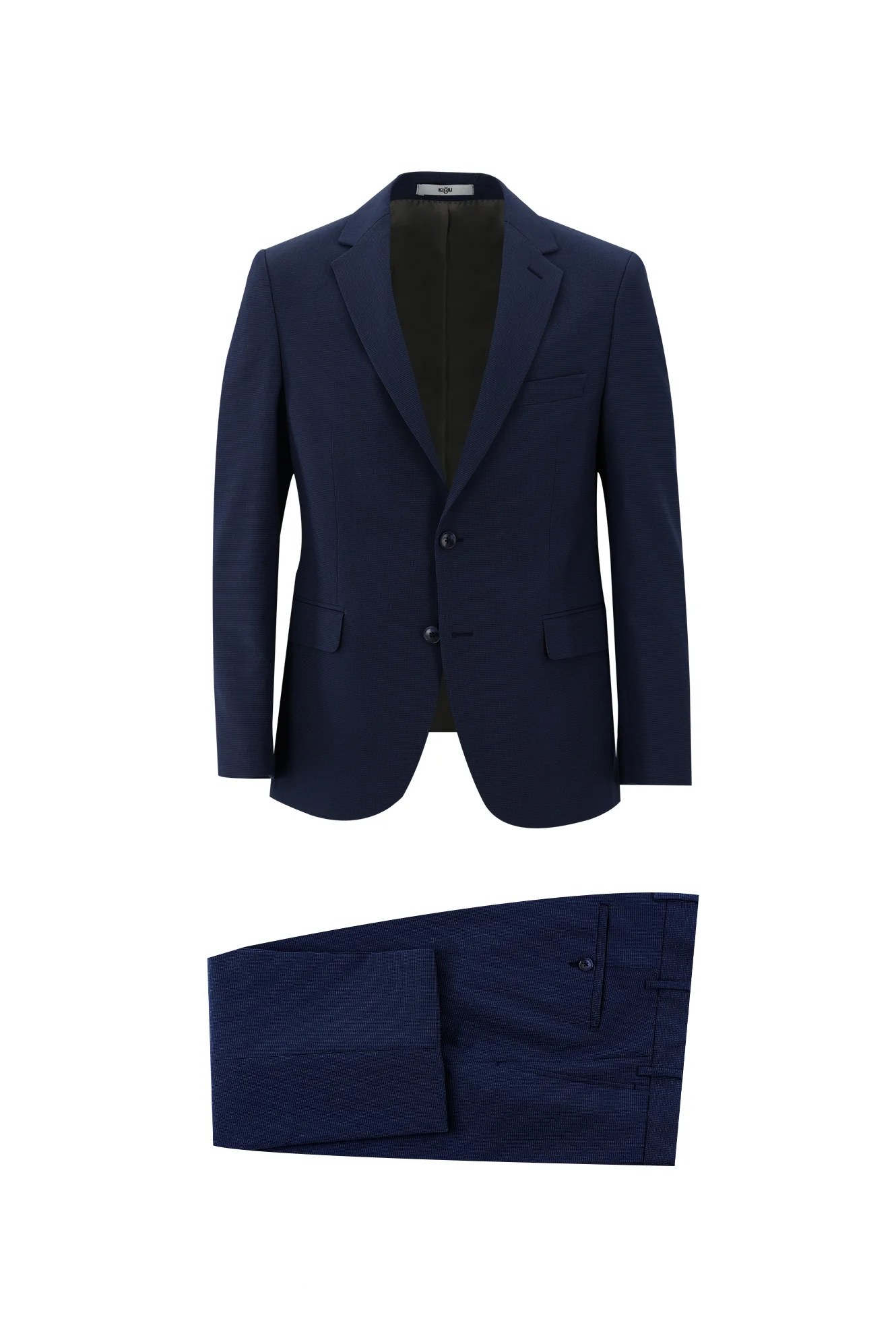 Açık Lacivert 7 Drop Slim Fit Dar Kesim Kuşgözü Takım Elbise