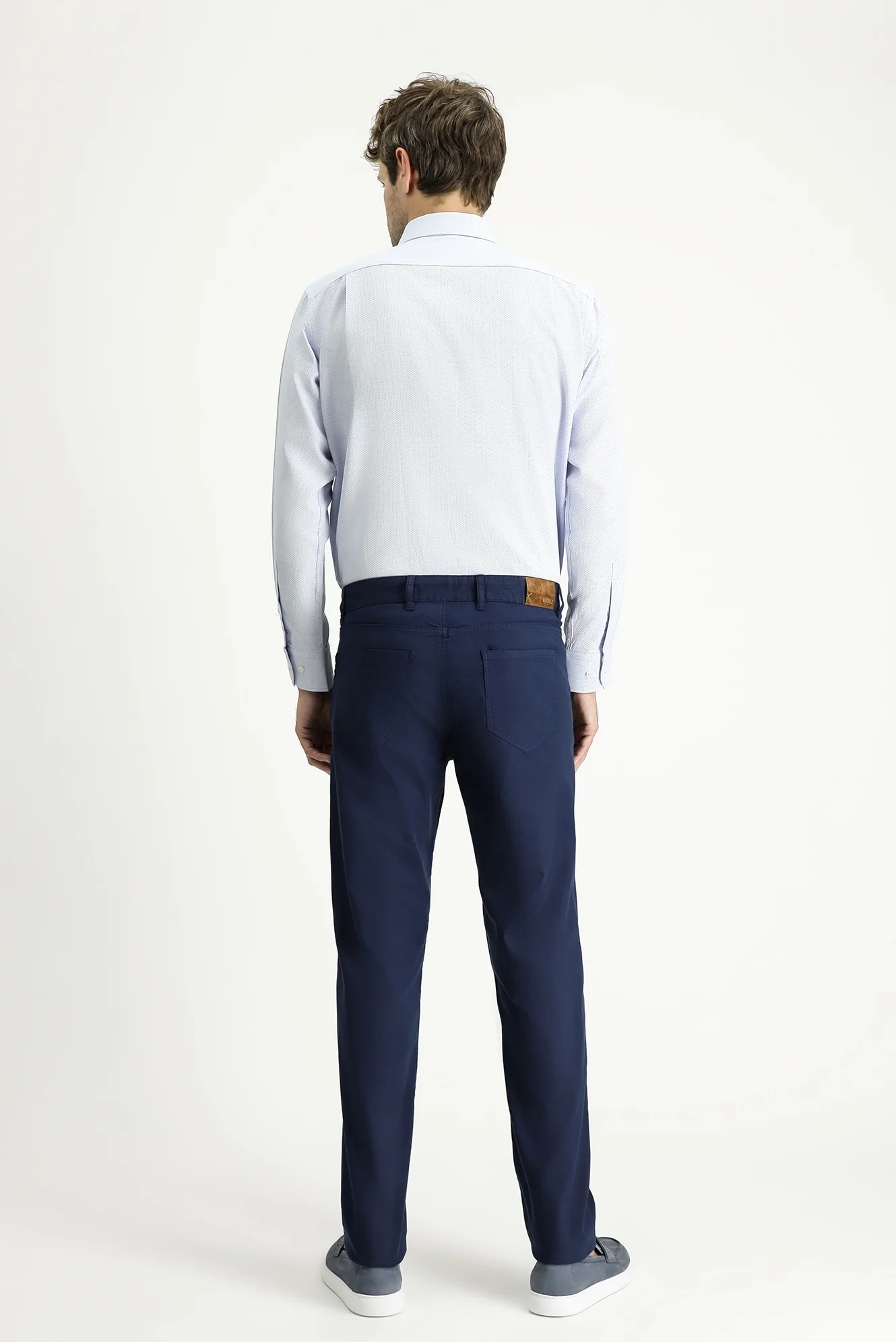 Açık Lacivert Slim Fit Dar Kesim Likralı Kanvas / Chino Pantolon - Image 5