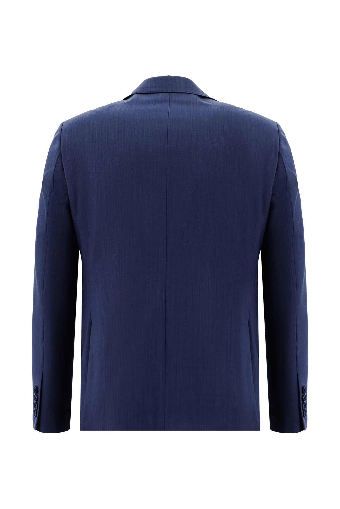 Açık Lacivert 7 Drop Slim Fit Dar Kesim Yünlü Ekose Takım Elbise - Image 3