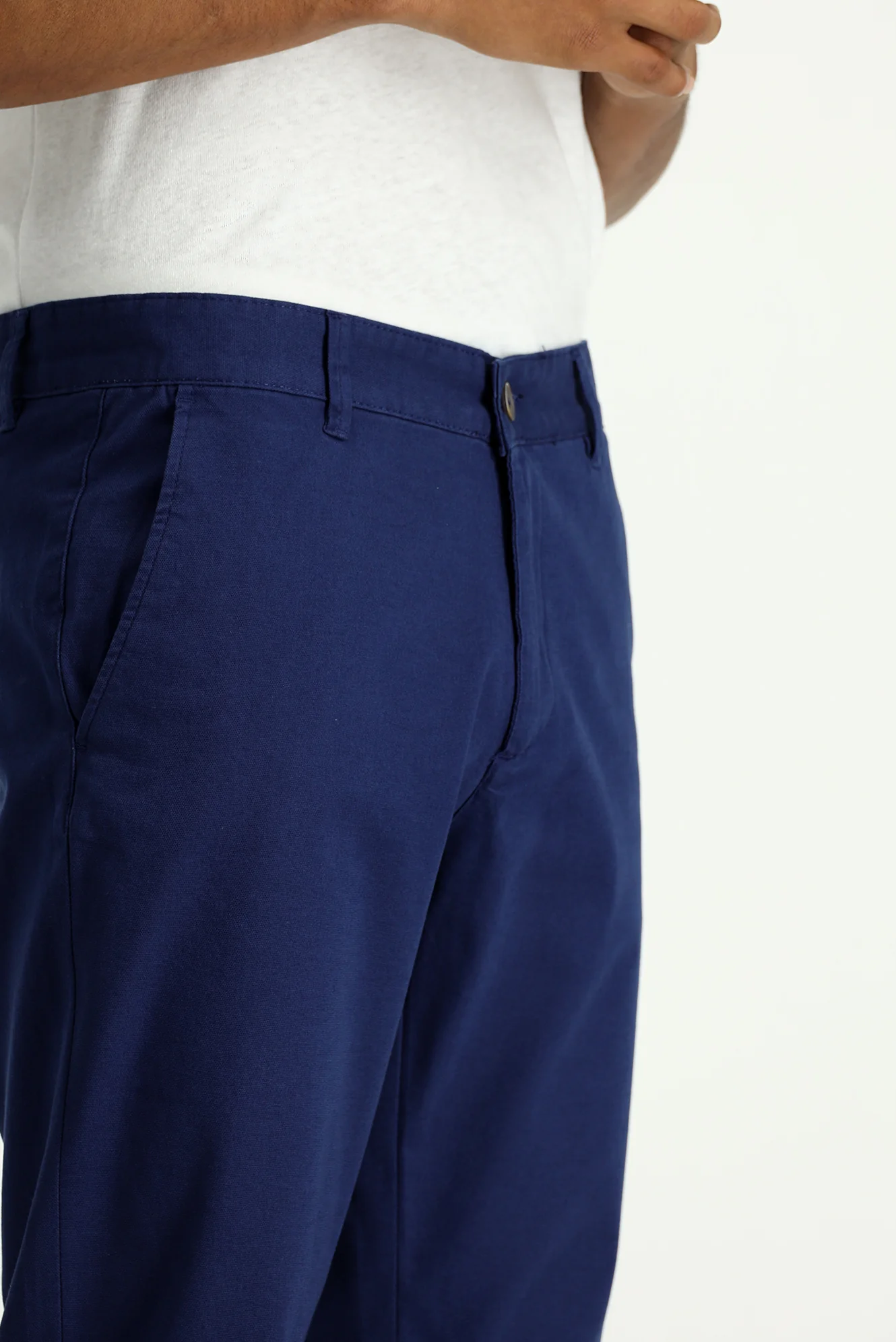 Açık Lacivert Super Slim Fit Eksra Dar Kesim Likralı Kanvas / Chino Pantolon - Image 3