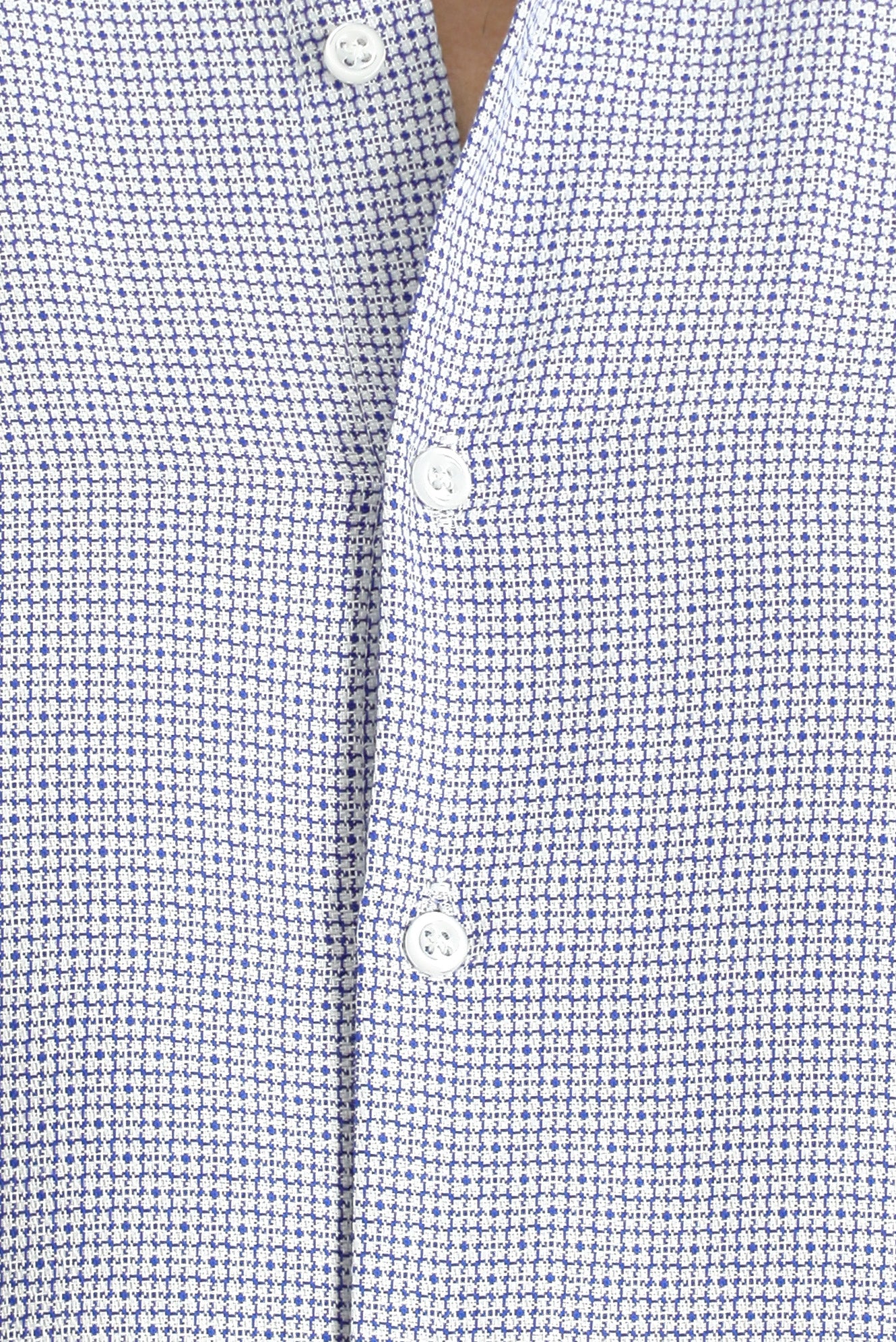 Açık Lacivert Uzun Kol Slim Fit Dar Kesim Klasik Desenli Pamuk Gömlek - Image 6