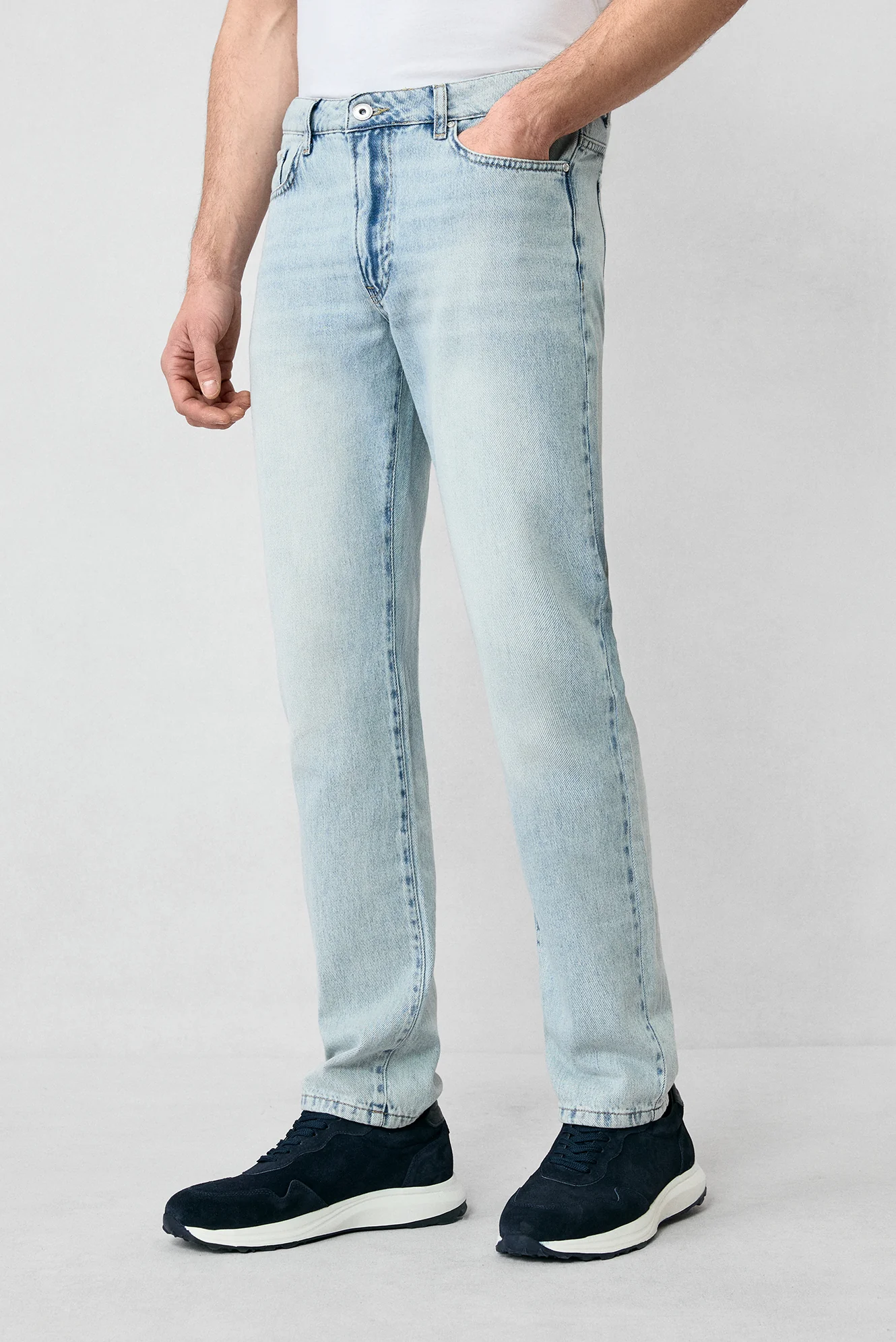 Açık Mavi Bootcut Fit Pamuk Denim Pantolon - Image 3