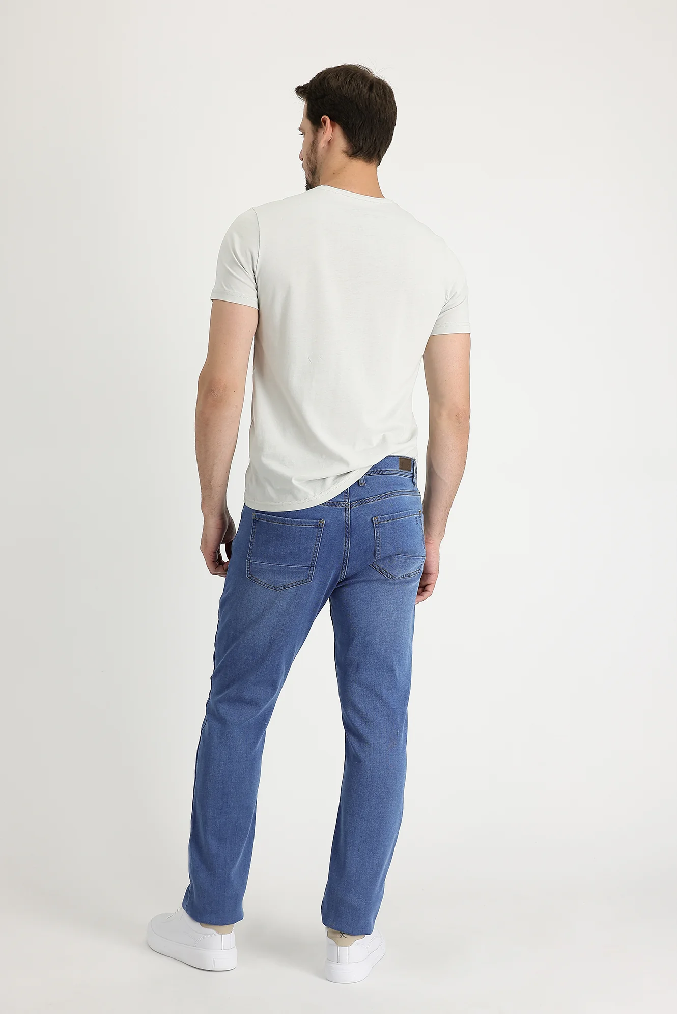 Açık Mavi Regular Fit Standart Kesim Likralı Denim Pantolon - Image 3