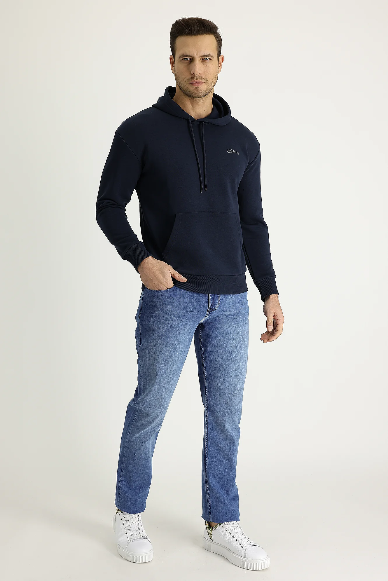 Açık Mavi Regular Fit Standart Kesim Likralı Denim Pantolon