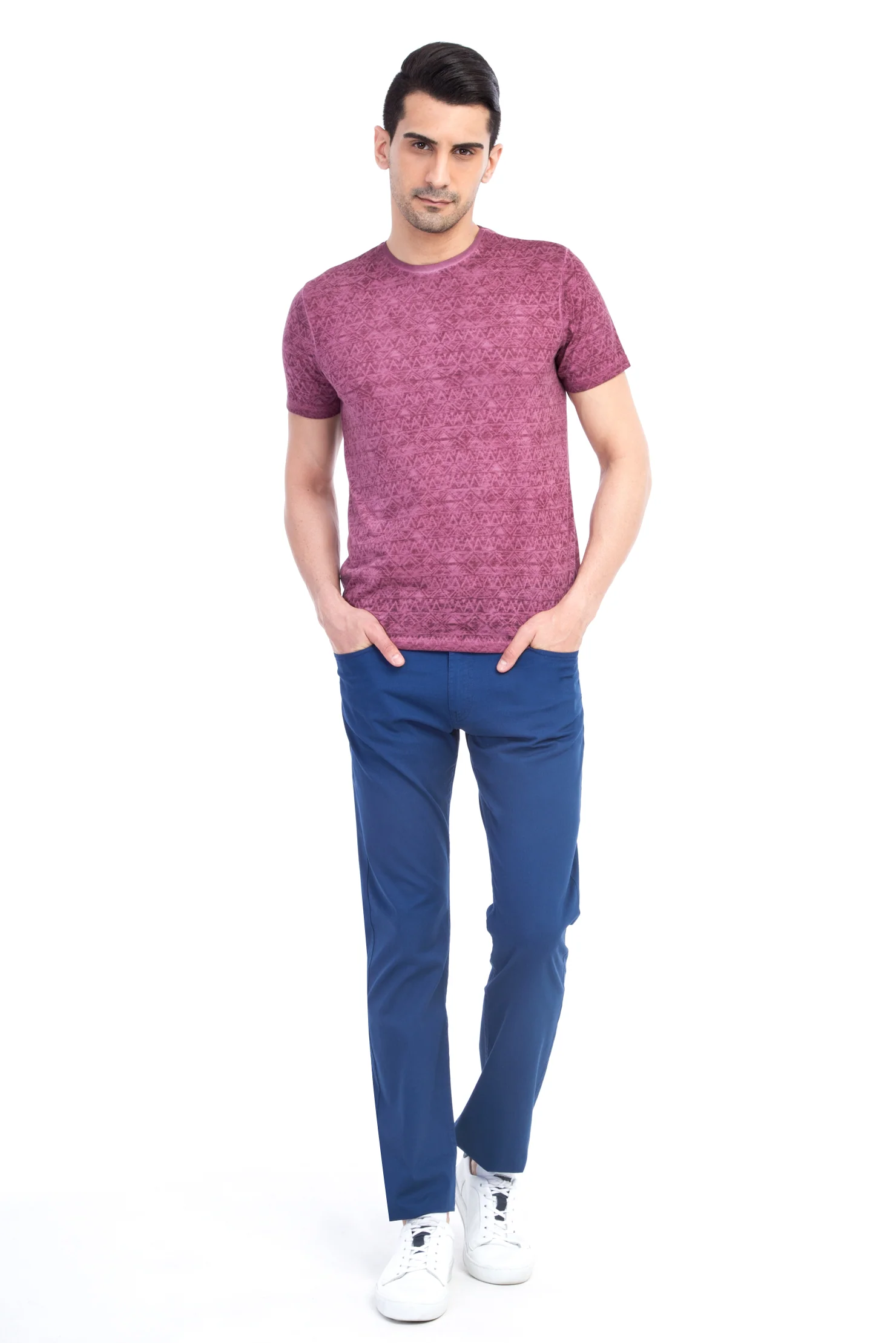 Açık Mavi Regular Fit Standart Kesim Likralı Kanvas / Chino Pantolon
