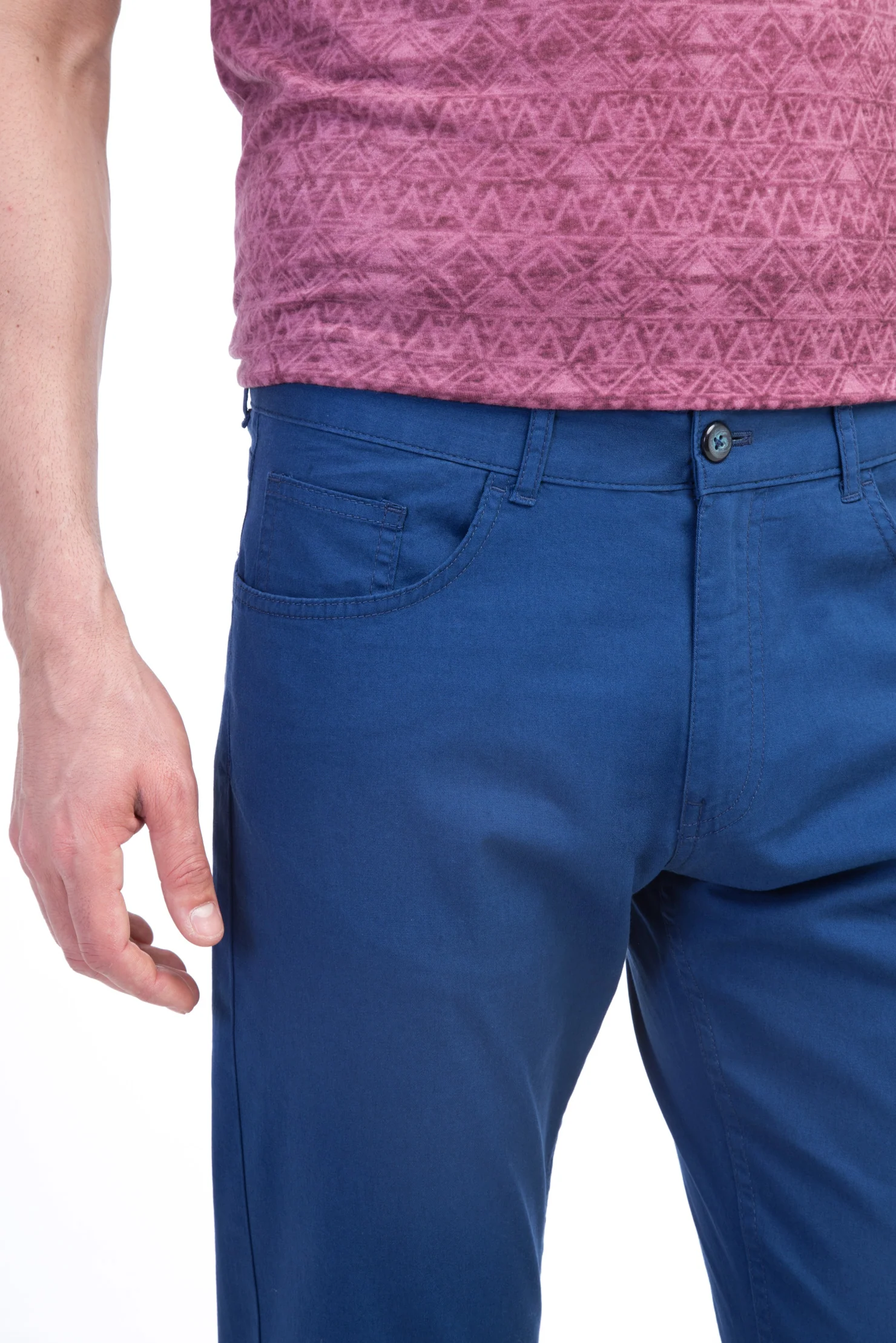 Açık Mavi Regular Fit Standart Kesim Likralı Kanvas / Chino Pantolon - Image 2