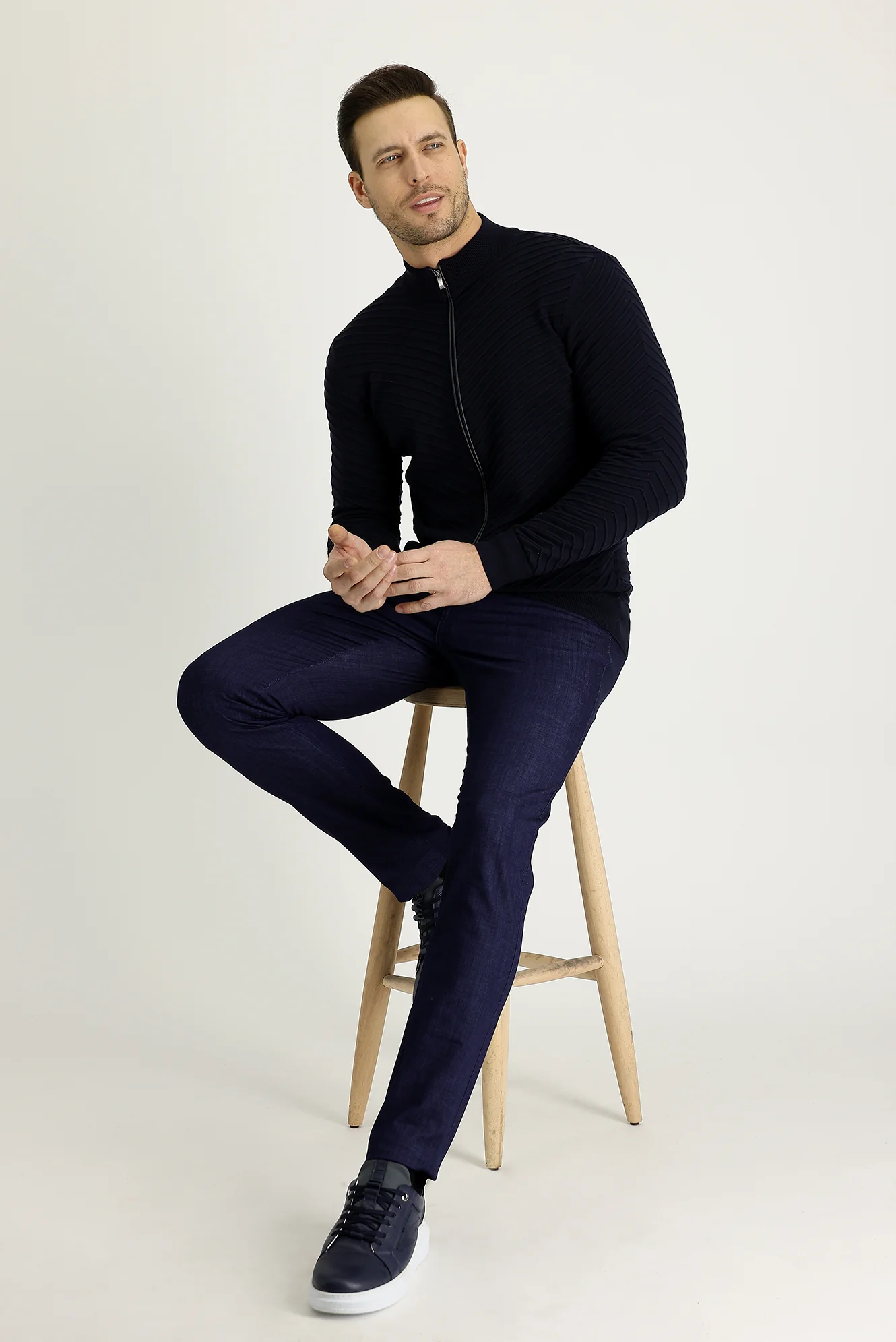 Açık Mavi Regular Fit Standart Kesim Pamuklu Denim Look Pantolon