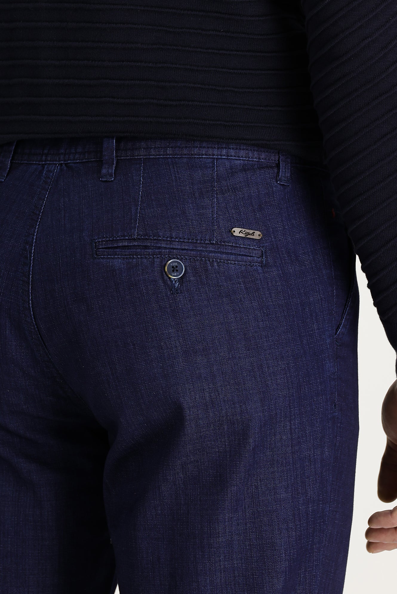Açık Mavi Regular Fit Standart Kesim Pamuklu Denim Look Pantolon - Image 5