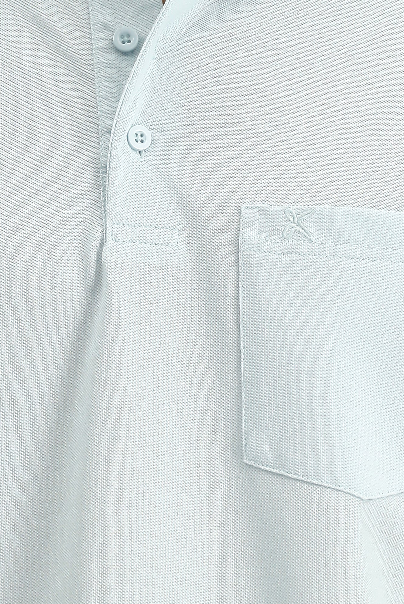 Açık Mavi Regular Fit Pamuklu Nakışlı Cepli Polo Yaka Tişört - Image 6