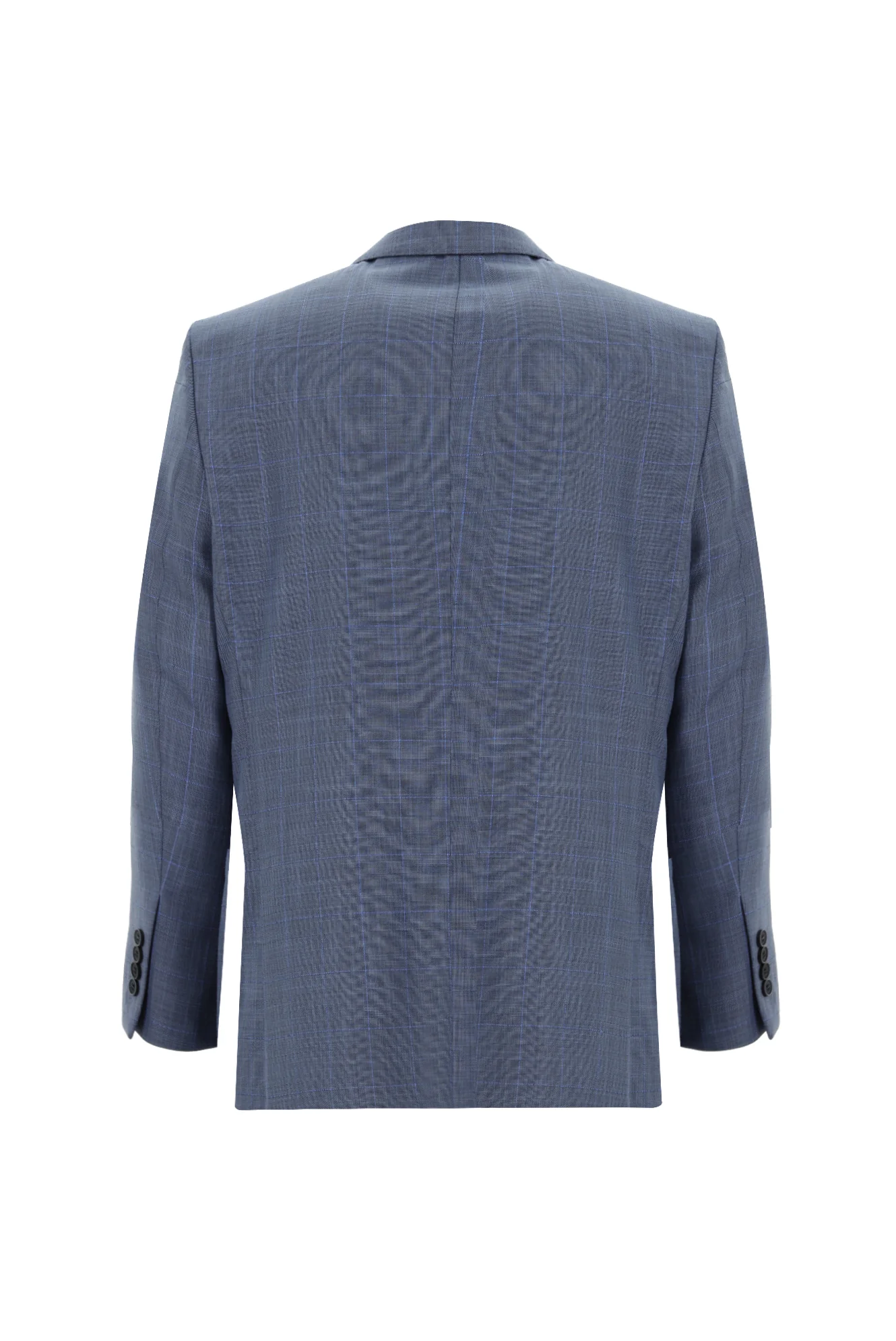 Açık Mavi 4 Drop Relaxed Fit Rahat Kesim Kareli Takım Elbise - Image 3