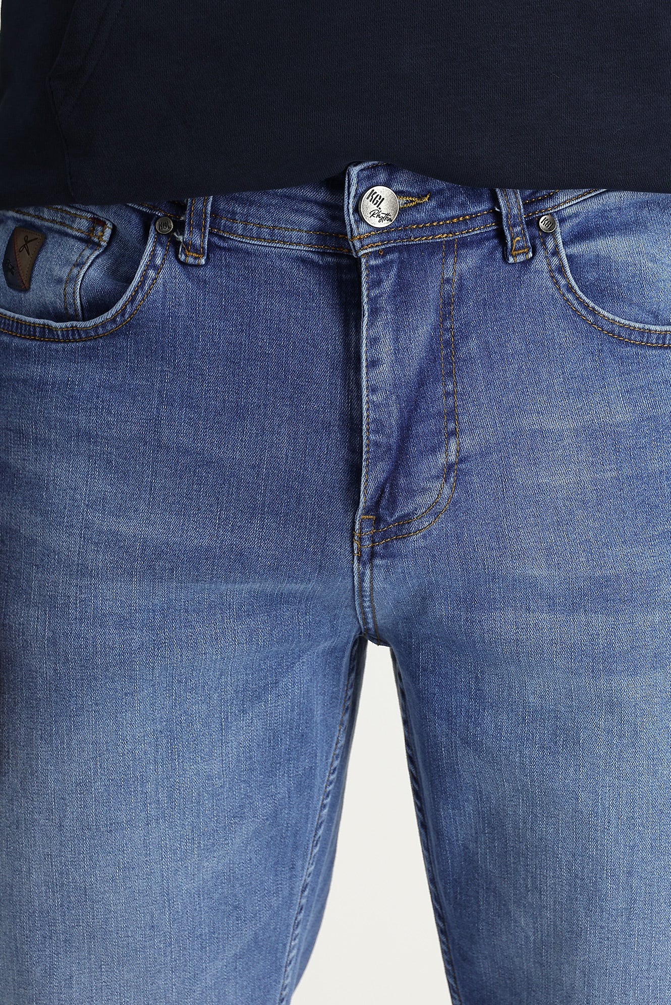 Açık Mavi Slim Fit Dar Kesim Likralı Denim Pantolon - Image 2
