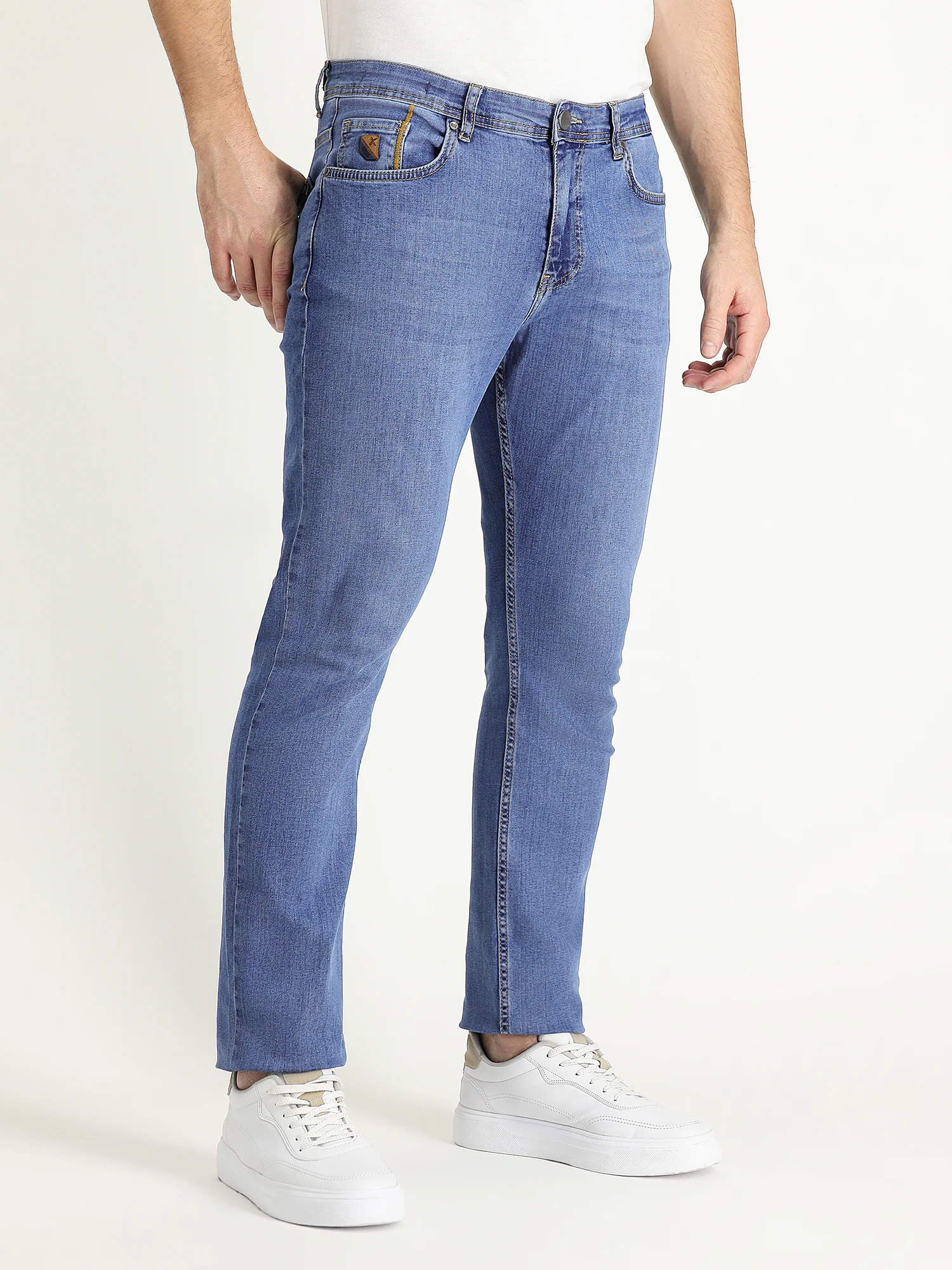 Açık Mavi Slim Fit Dar Kesim Likralı Denim Pantolon - Image 2