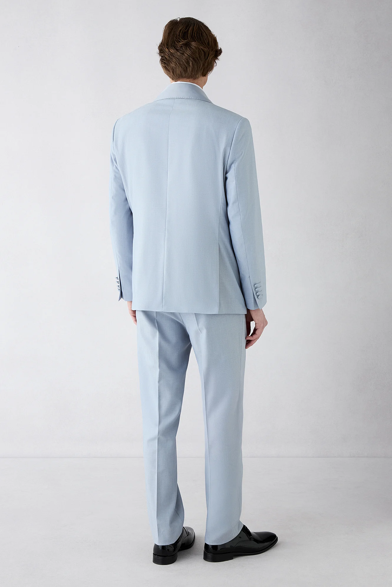 Açık Mavi 7 Drop Slim Fit Dar Kesim Şal Yaka Smokin & Damatlık - Image 4