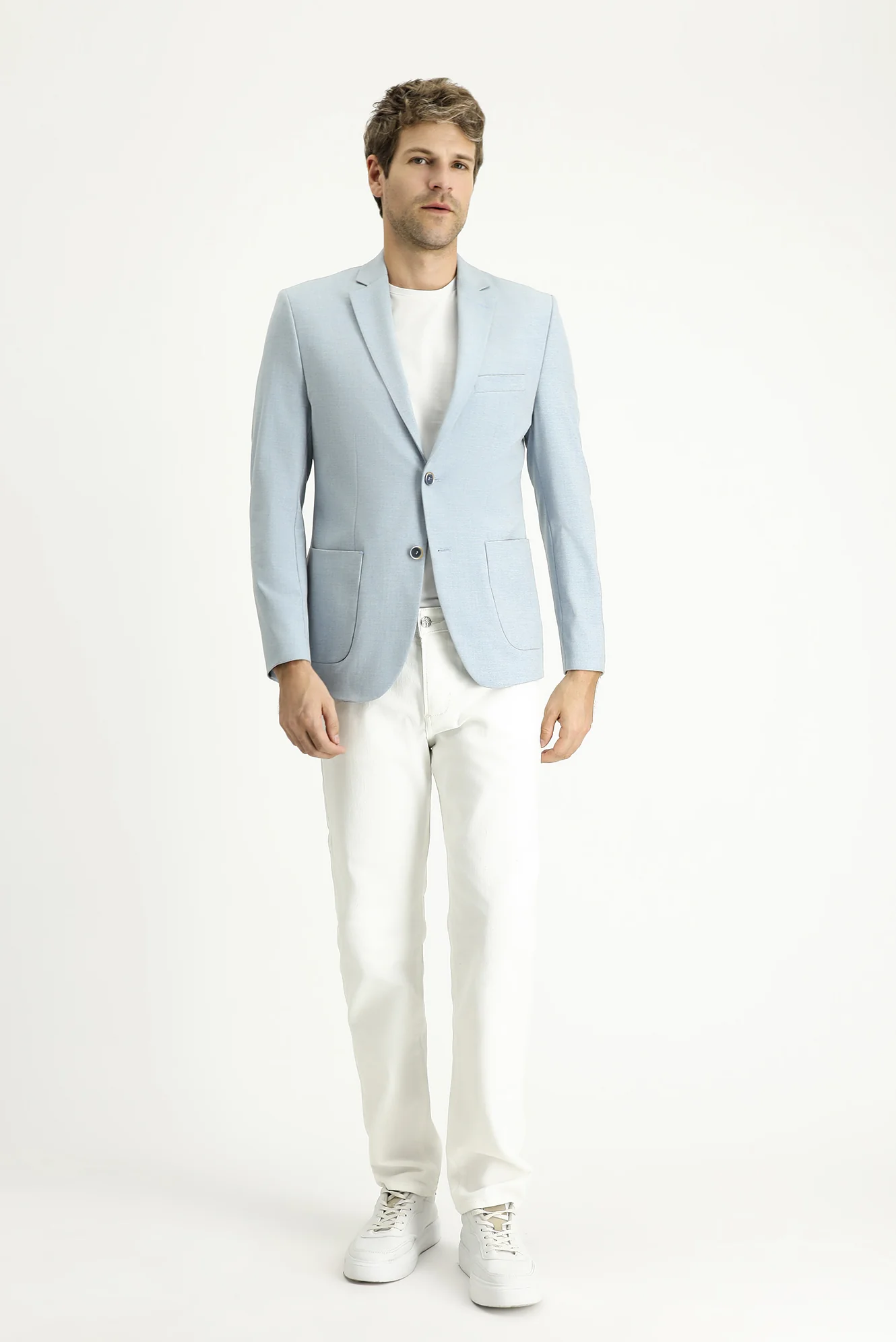 Açık Mavi 7 Drop Slim Fit Dar Kesim Spor Ceket - Image 2