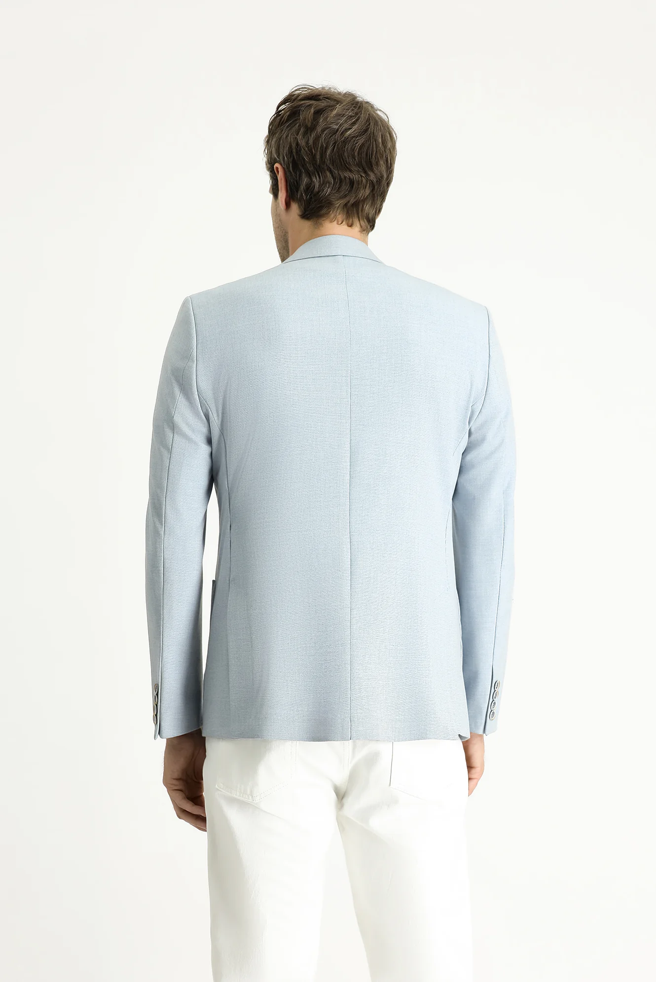 Açık Mavi 7 Drop Slim Fit Dar Kesim Spor Ceket - Image 4