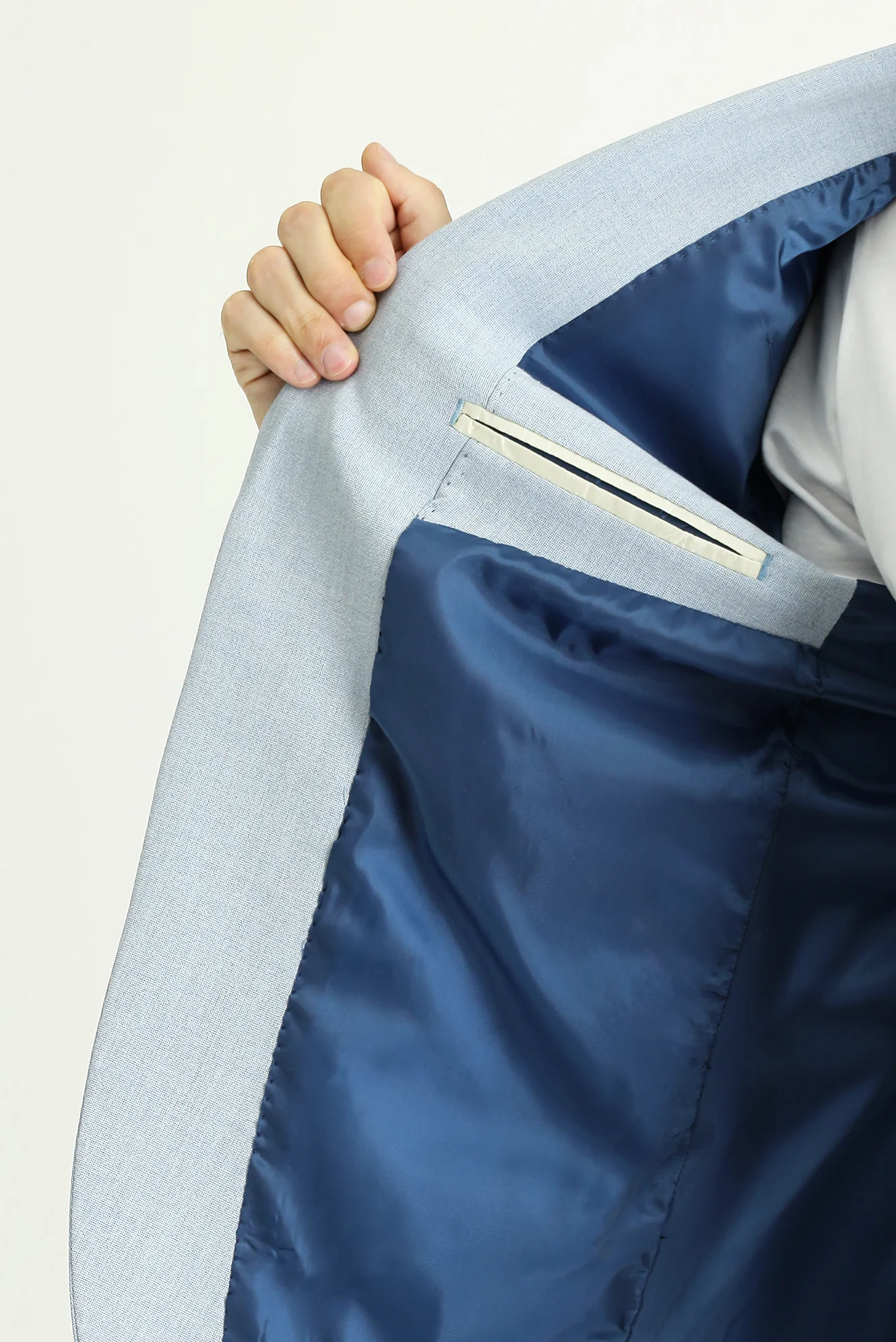 Açık Mavi 7 Drop Slim Fit Dar Kesim Spor Ceket - Image 5
