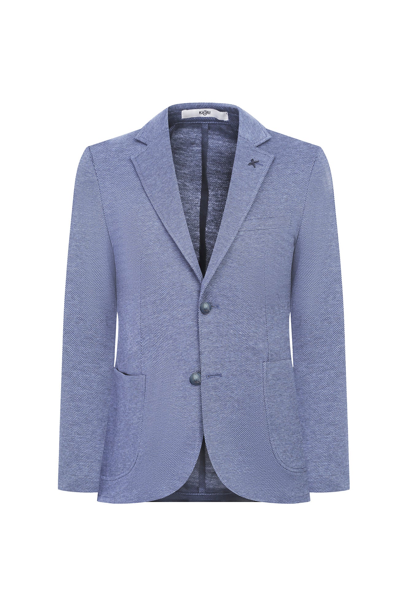 Açık Mavi 7 Drop Slim Fit Dar Kesim Spor Pamuk Ceket