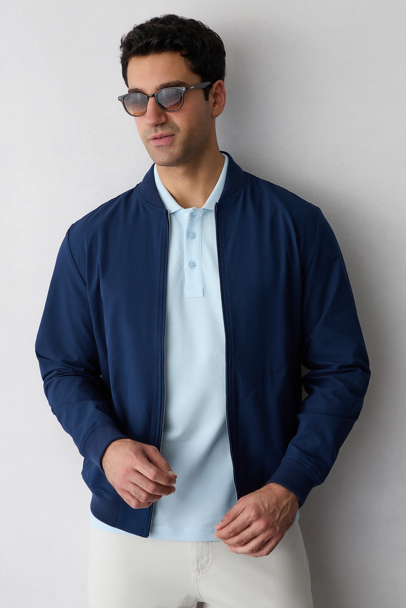Açık Mavi Kıvrılmaz Polo Yaka Slim Fit Dar Kesim Ribana Detaylı Pamuk Tişört - Image 5