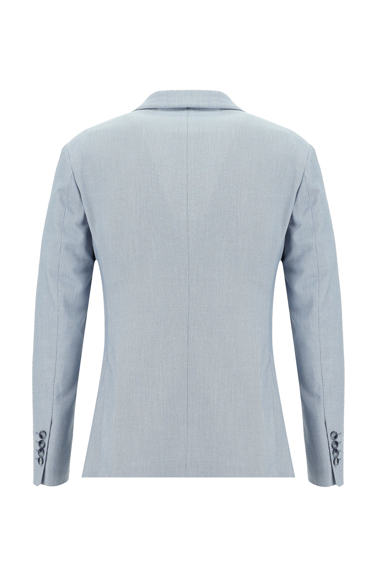 Açık Mavi 7 Drop Super Slim Fit Eksra Dar Kesim Fit Beli Lastikli İpli Desenli Takım Elbise - Image 3
