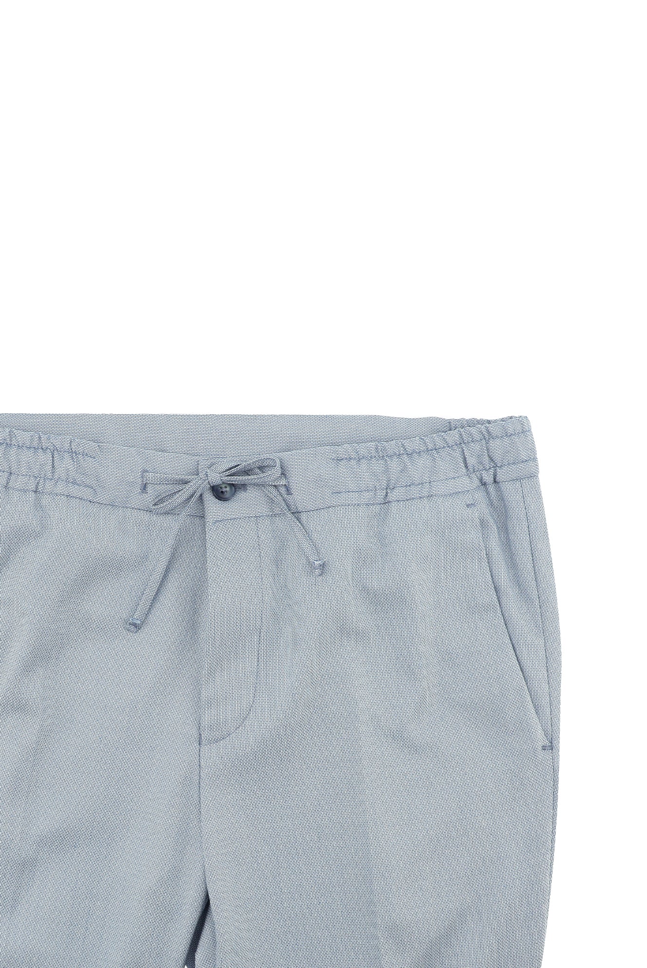 Açık Mavi 7 Drop Super Slim Fit Eksra Dar Kesim Fit Beli Lastikli İpli Desenli Takım Elbise - Image 5