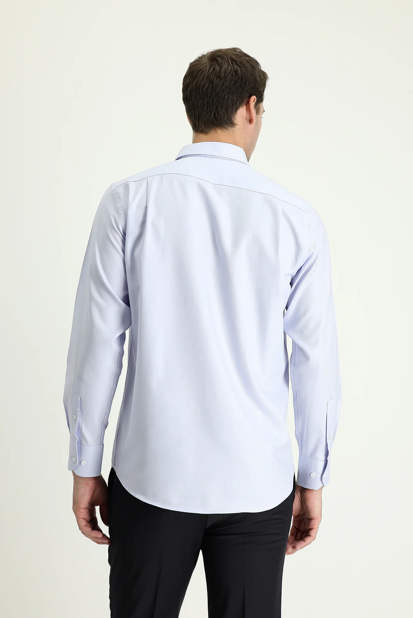 Açık Mavi Uzun Kol Regular Fit Oxford Pamuk Gömlek - Image 3