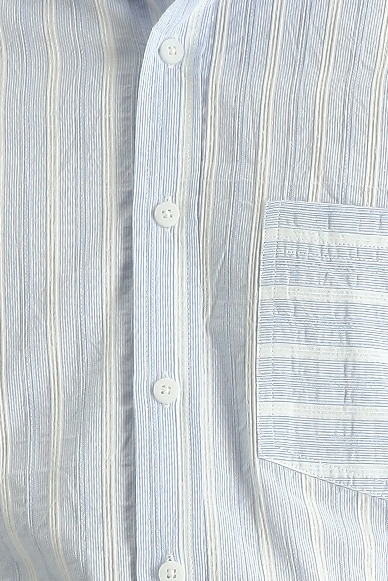 Açık Mavi Uzun Kol Slim Fit Dar Kesim Çizgili Pamuk Spor Gömlek - Image 5