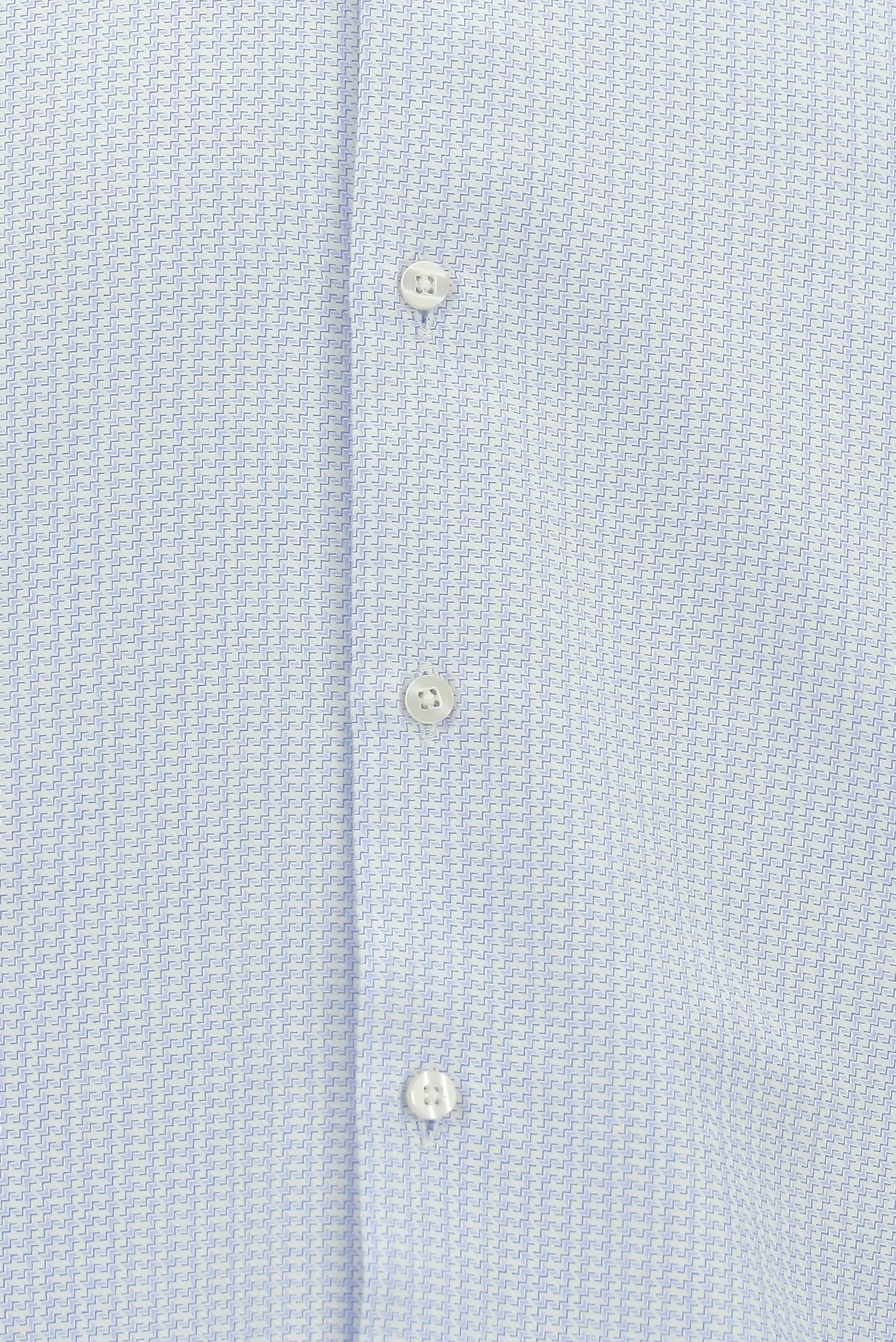 Açık Mavi Uzun Kol Slim Fit Dar Kesim Pamuk Klasik Desenli Gömlek - Image 3