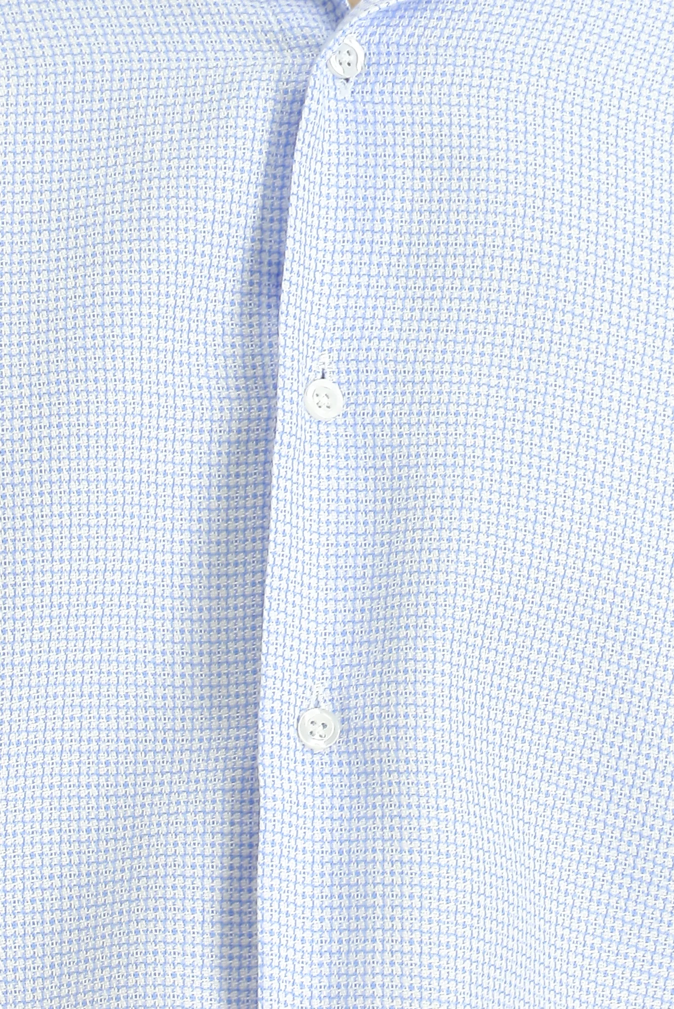 Açık Mavi Uzun Kol Slim Fit Dar Kesim Klasik Desenli Pamuk Gömlek - Image 6