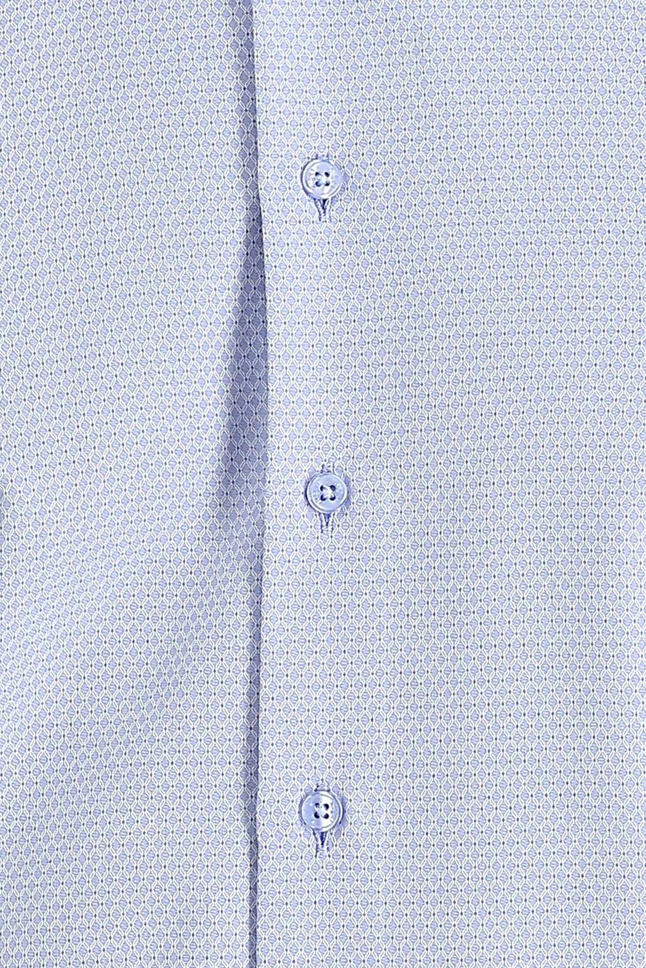 Açık Mavi Uzun Kol Slim Fit Dar Kesim Klasik Desenli Pamuklu Kolay Ütülenebilir Gömlek - Image 4
