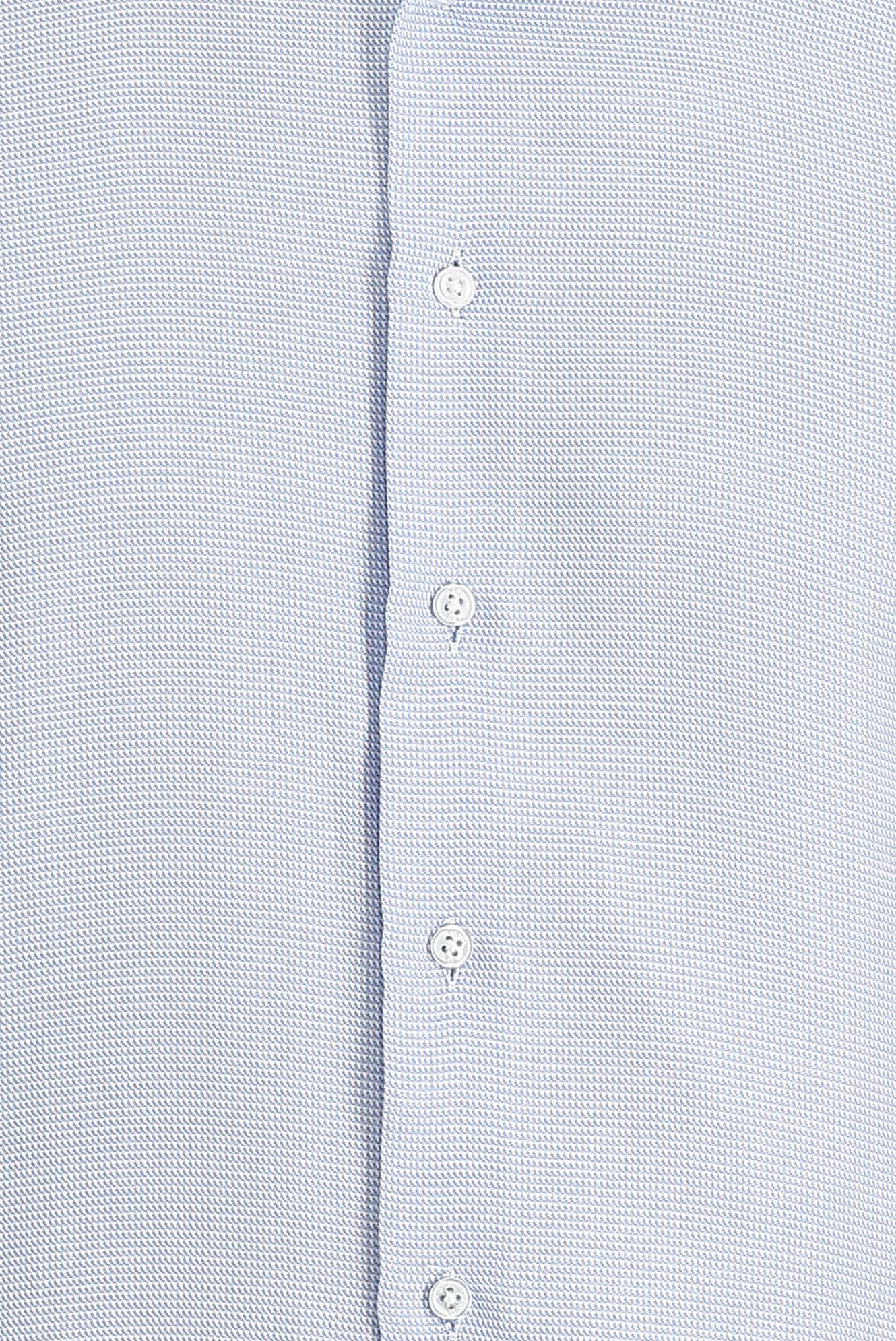 Açık Mavi Uzun Kol Slim Fit Dar Kesim Klasik Desenli Pamuklu Kolay Ütülenebilir Gömlek - Image 3