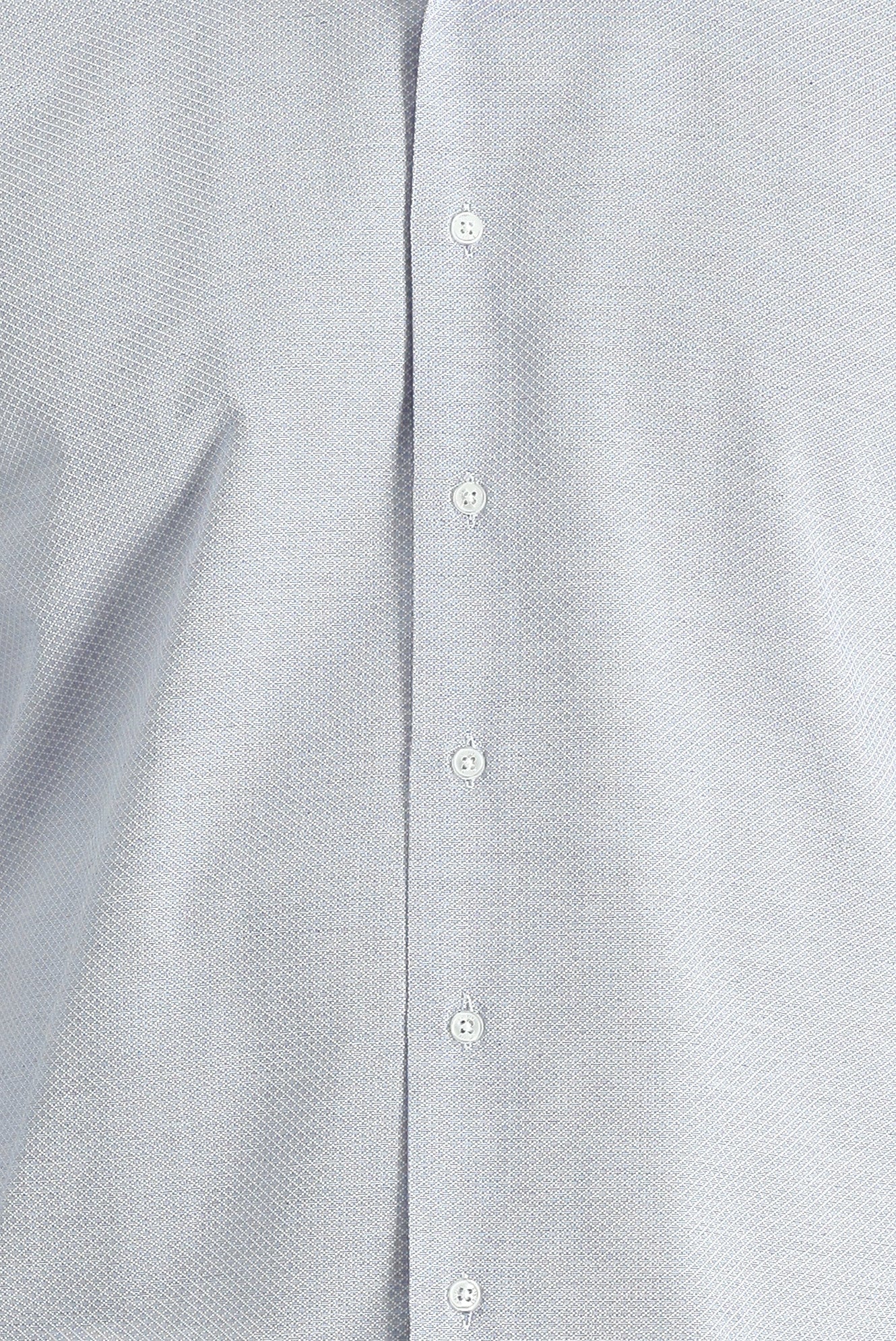 Açık Mavi Uzun Kol Slim Fit Dar Kesim Klasik Desenli Pamuklu Kolay Ütülenebilir Gömlek - Image 4