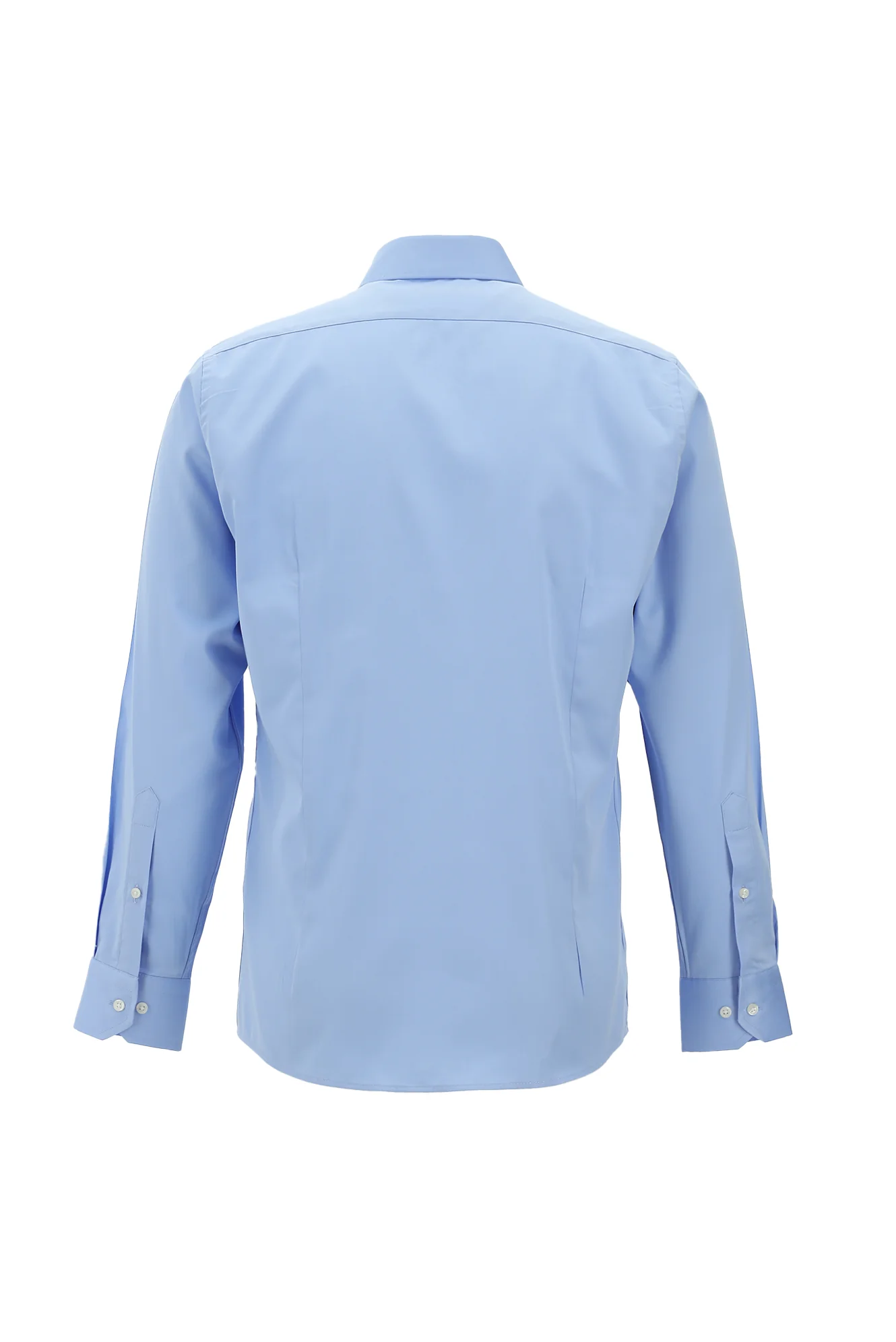 Açık Mavi Uzun Kol Slim Fit Dar Kesim Klasik Nano Care Su İtici Leke Tutmaz 4 Mevsim Pamuk Gömlek - Image 6