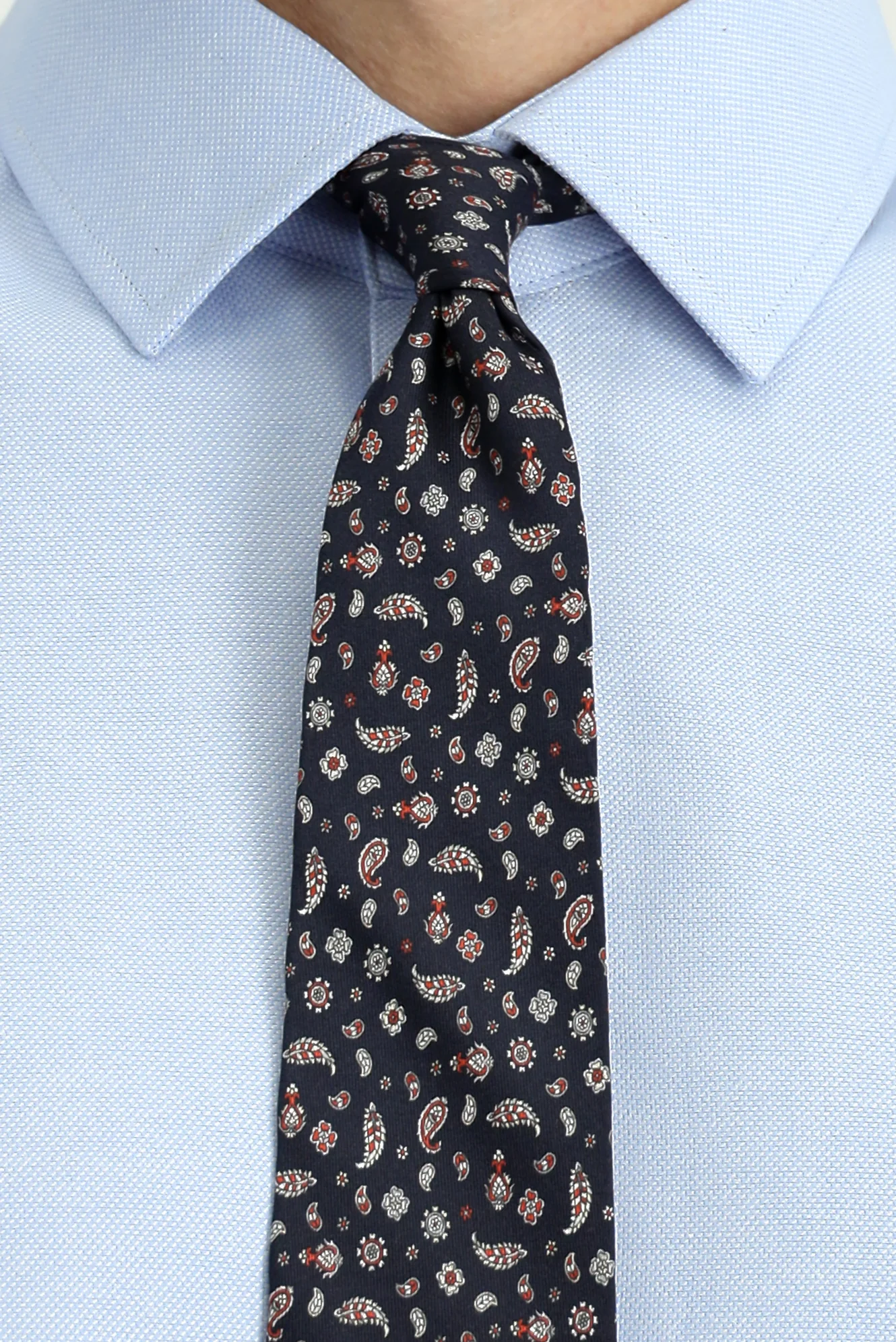 Açık Mavi Uzun Kol Slim Fit Klasik Yaka Pamuklu Kolay Ütülenebilir Oxford 4 Mevsim Gömlek - Image 5