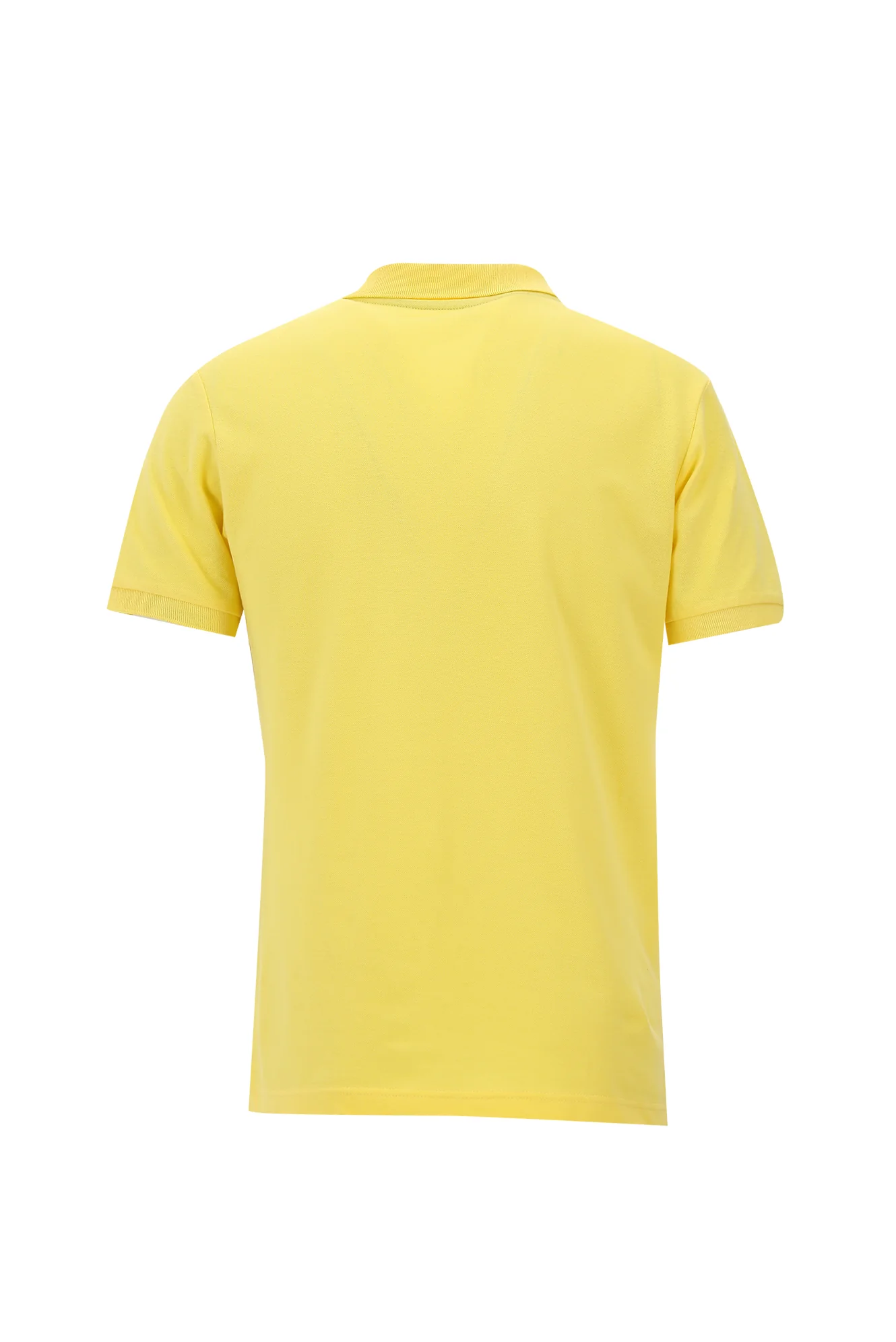Açık Sarı Polo Yaka Slim Fit Dar Kesim Nakışlı Pamuk Tişört - Image 2