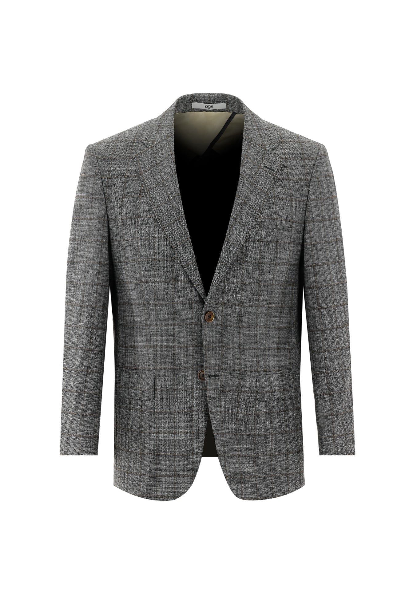 Açık Siyah 4 Drop Relaxed Fit Rahat Kesim Ekose Ceket