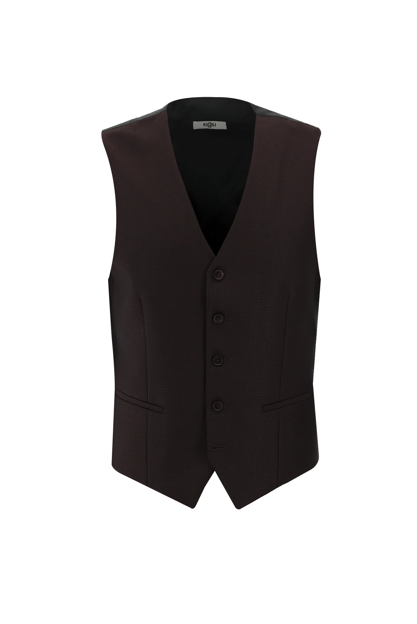 Açık Siyah 7 Drop Slim Fit Dar Kesim Kombinli Yelekli Takım Elbise - Image 4